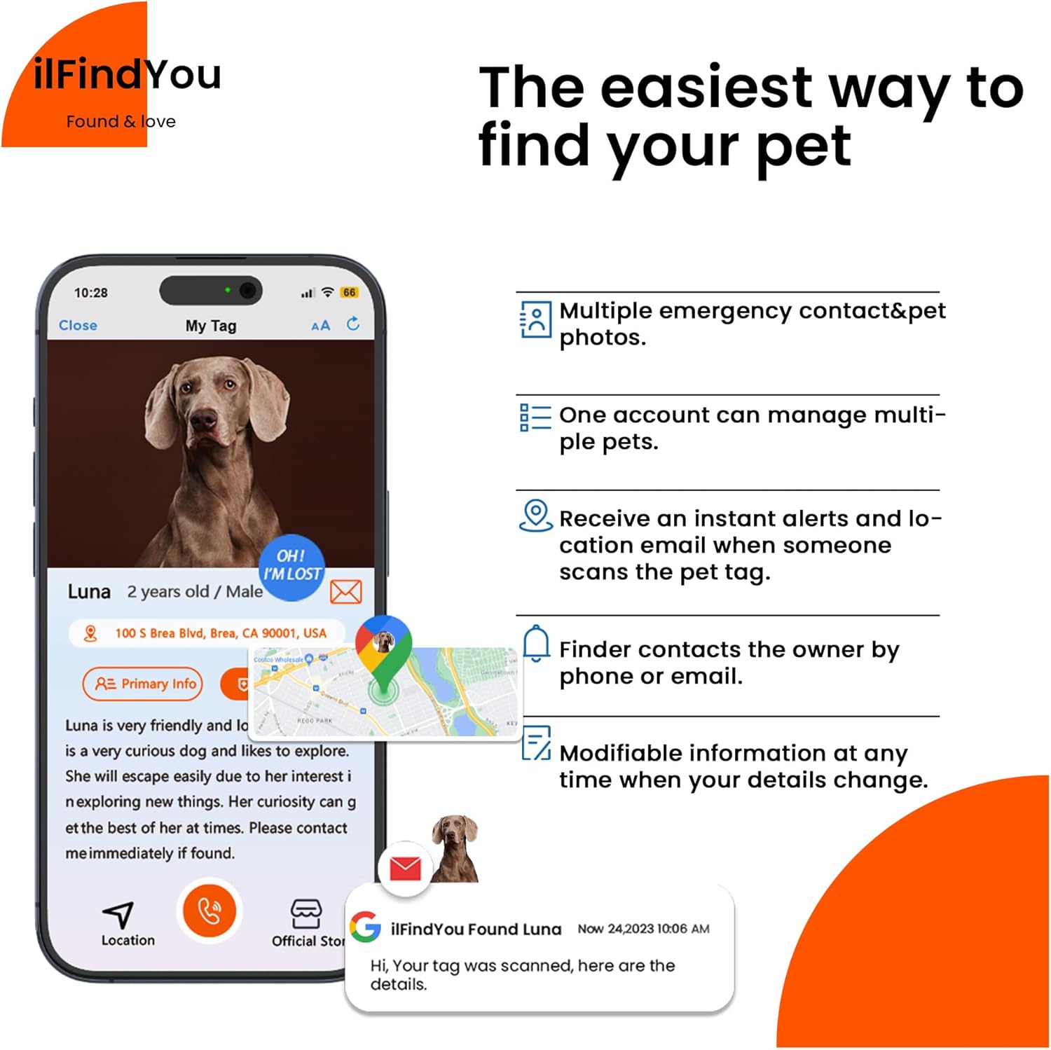 Reflective Dog Collar with QR Code Tag, Personalized Dog Collar, Safety Night Visibility, Anti-Loss Function (Purple, Medium) - Happypetzone.online - Image 2