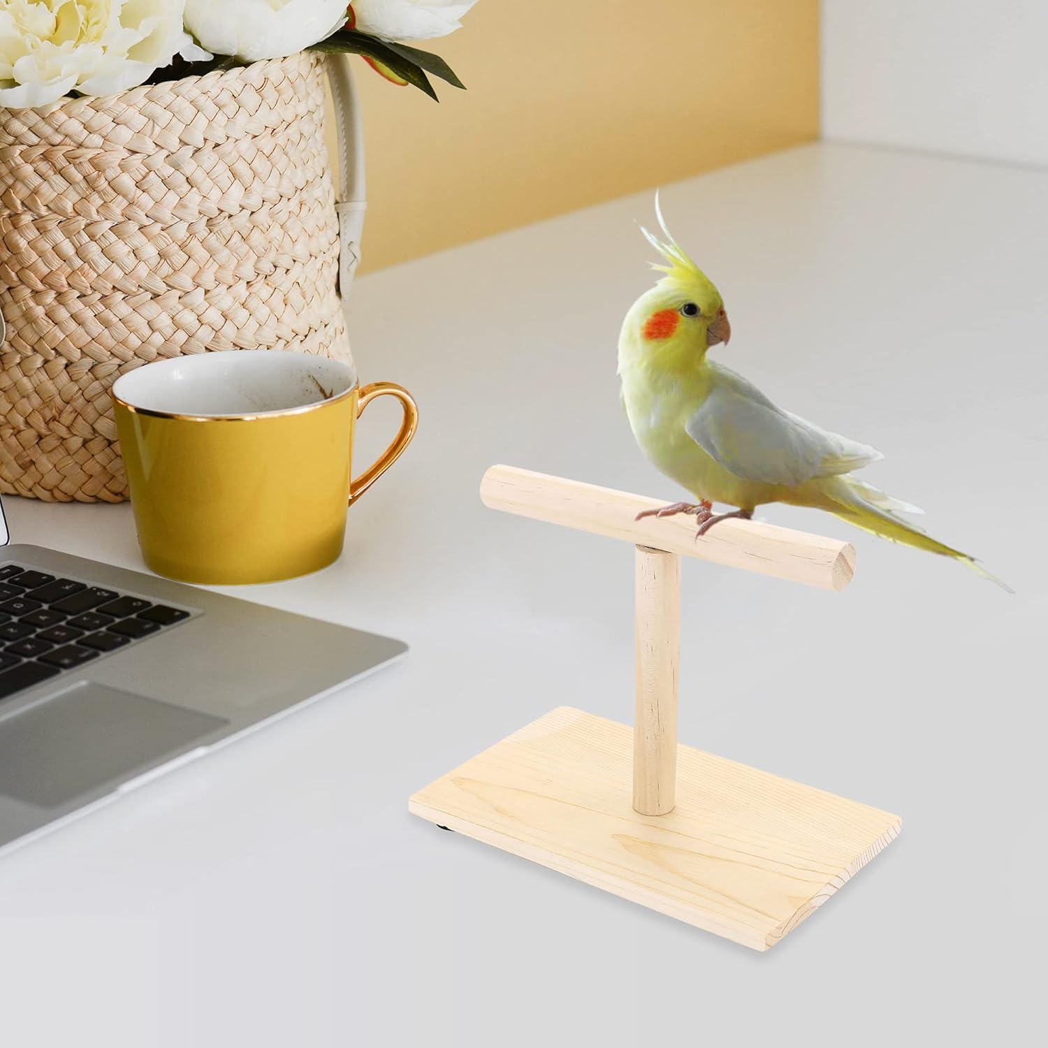 Bird Perch Stand, Bird Training Portable Tabletop Platform, Parrot Bird Cage Toy Gym Accessories for Parakeets Cockatiels, Conures, Macaws, Finches Lovebirds - Happypetzone.online - Image 5