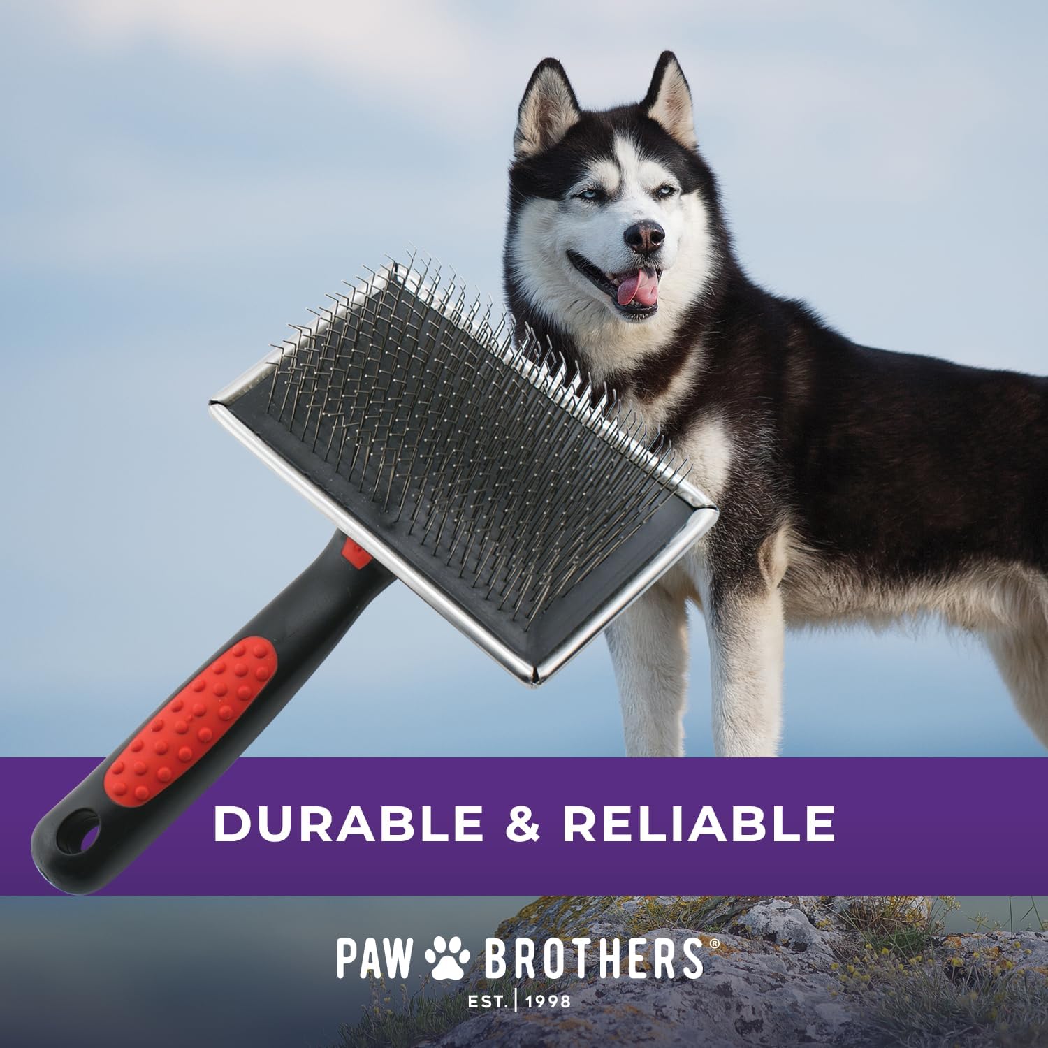 Paw Brothers Professional Grade Extra Long Slicker Brush - Ergonomic Handle, Removes Loose Undercoat and Tangles for Dogs - Happypetzone.online - Image 5