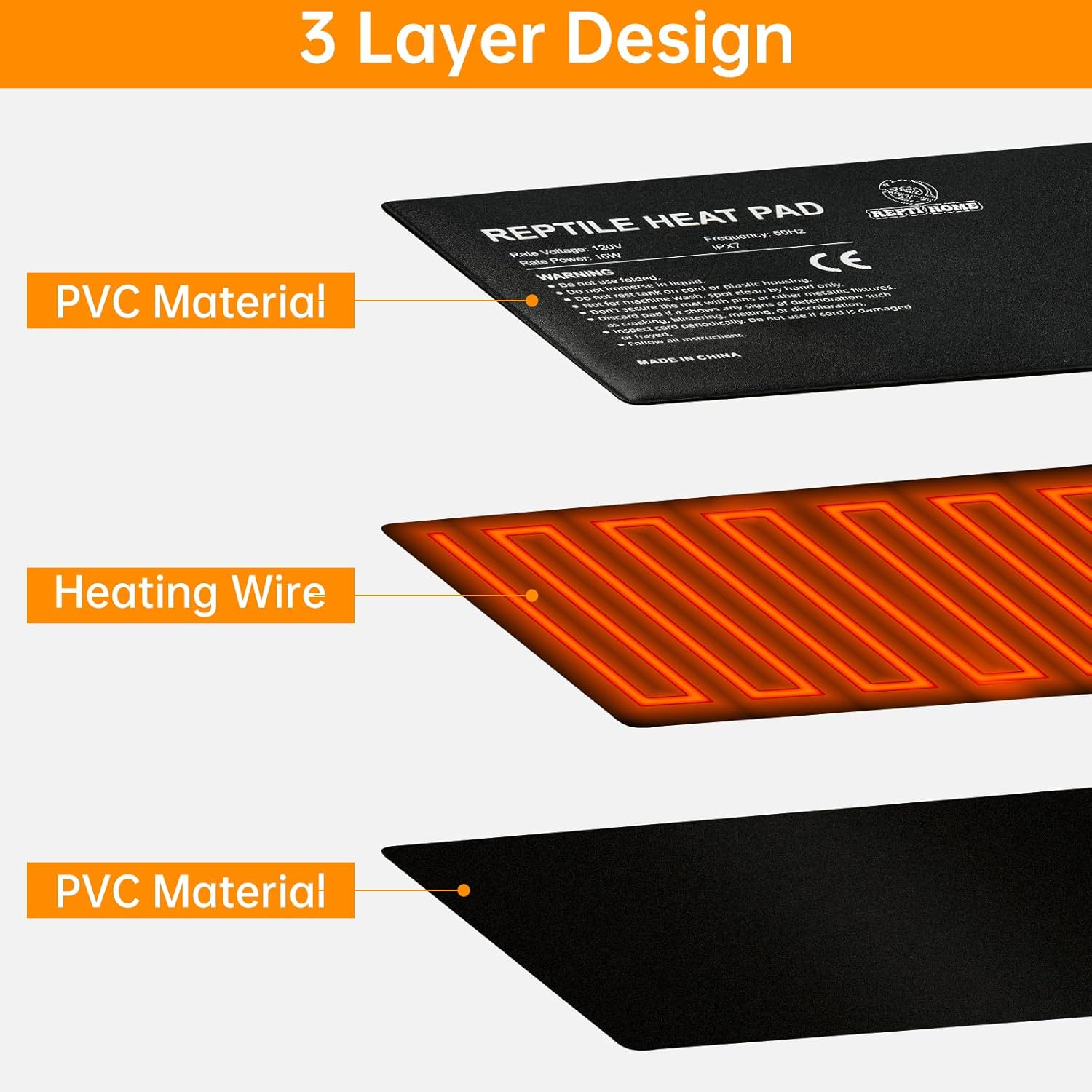 Reptile Heat Pad with Digital Thermostat, Under Tank Terrrarium Heat Mat 24W 8 * 18 Inch, Temperature Controller Heating Pad for Reptile, Turtles, Lizards, Snake, Hermit Crab, Frogs - Happypetzone.online - Image 4