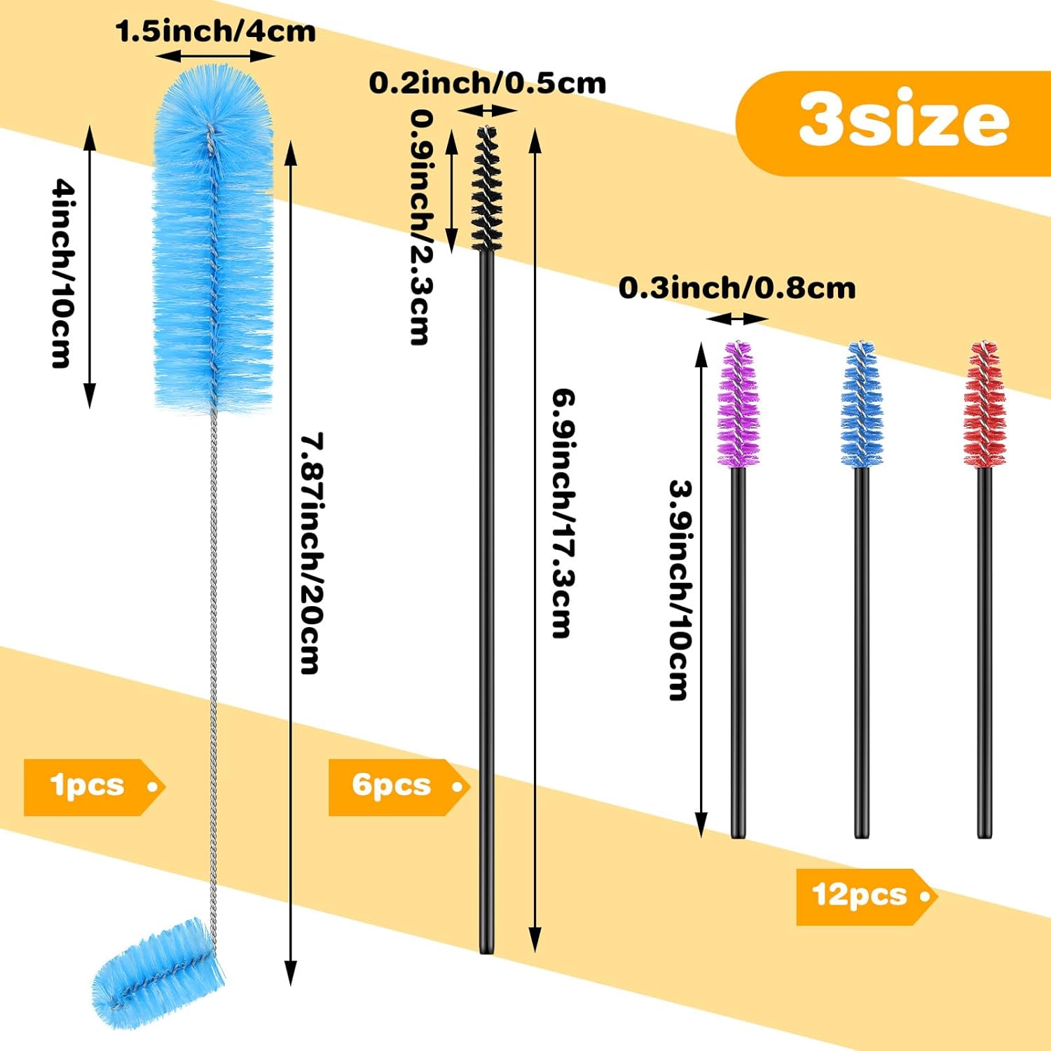 Hummingbird Feeder Cleaning Brush 19 Pieces 3 Size Mini Nylon Double Headed 2 in 1 Hummingbird Brush Hard to Reach Places Tiny Cleaning Kit(Blue) - Happypetzone.online - Image 2