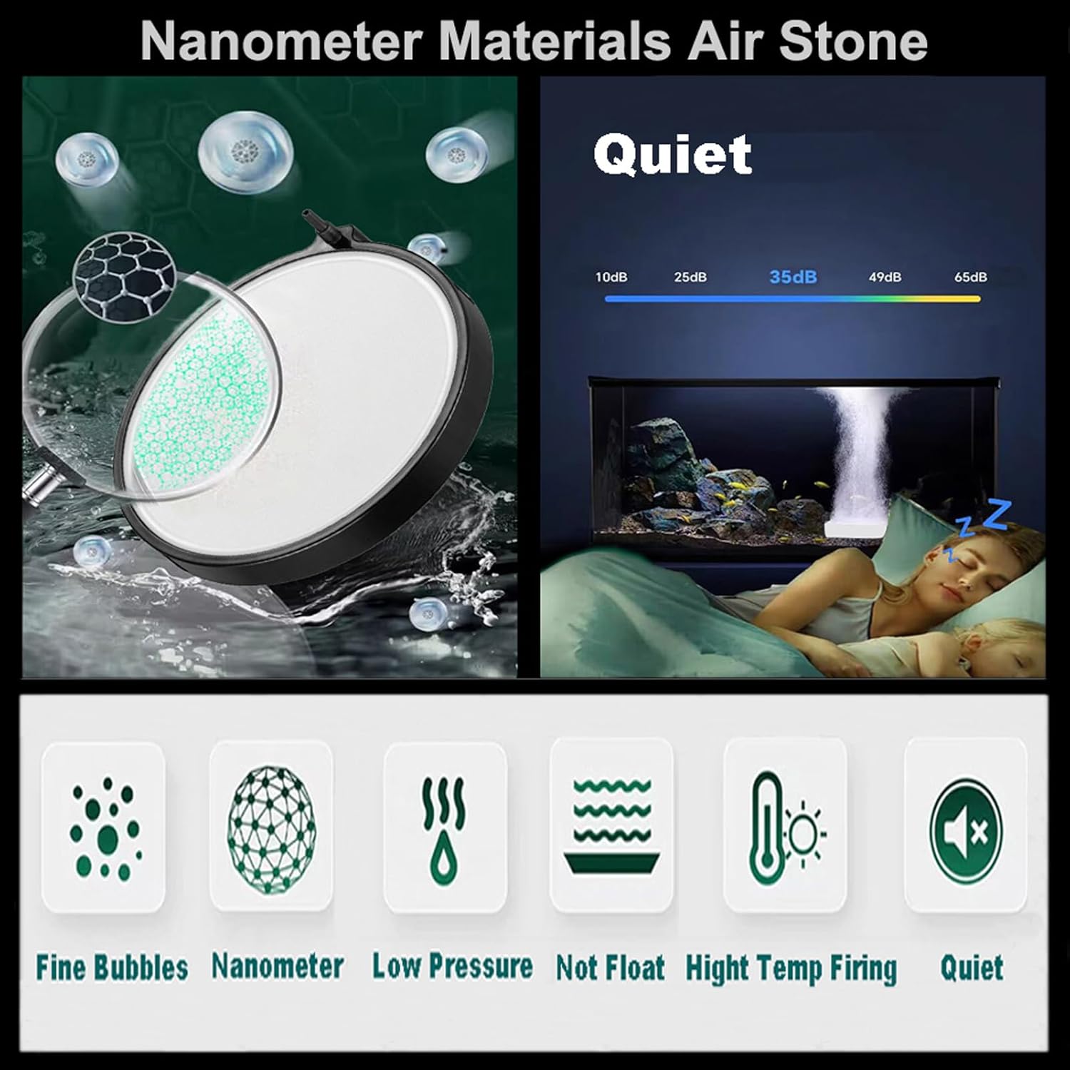 Carefree Fish Aquarium Nanometer Materials Air Stone Disk Fish Tank Hydroponics Bubble Stone Disc 1.4/2/4/6/8 Inch(Air Pump Not Included - Happypetzone.online - Image 4