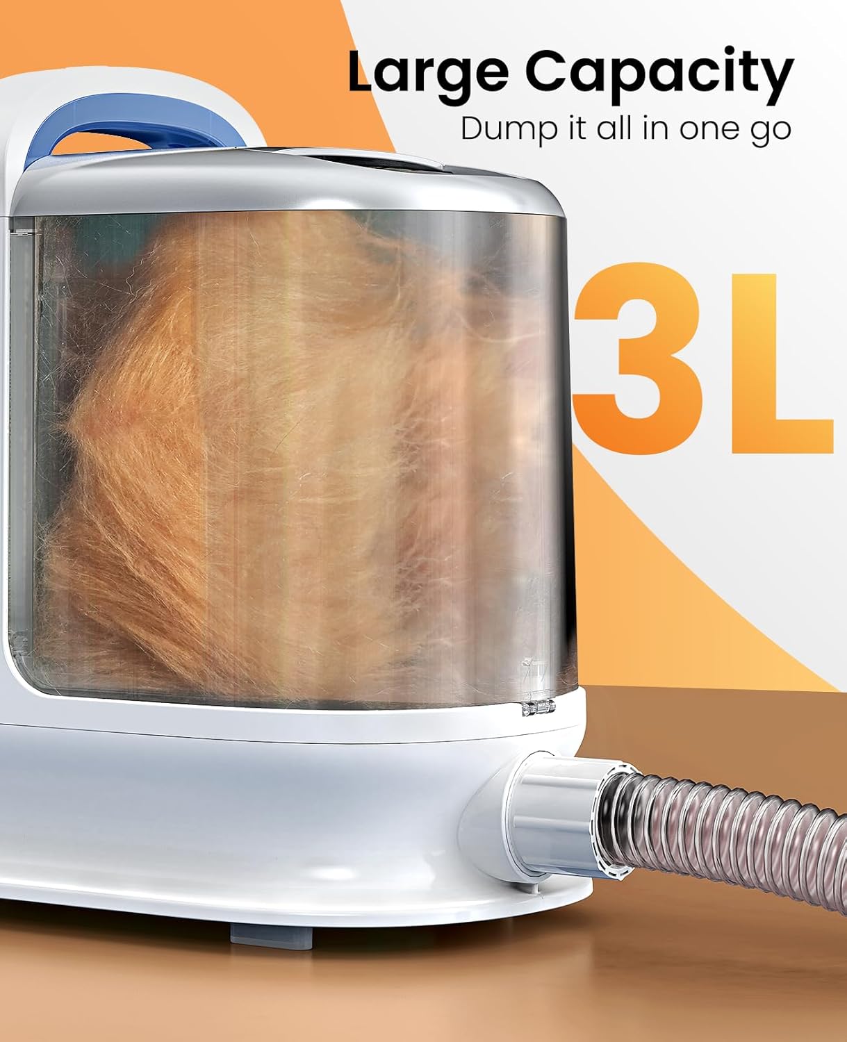 oneisall Dog Grooming Vacuum, 13000Pa Powerful 3L Dust Cup Pet Vacuum with Clipper Nail Grinder & Shedding Brush, 7 in 1 Dog Grooming Kits, Quiet, Large Capacity 3 Suction Levels, BM3 - Happypetzone.online - Image 3