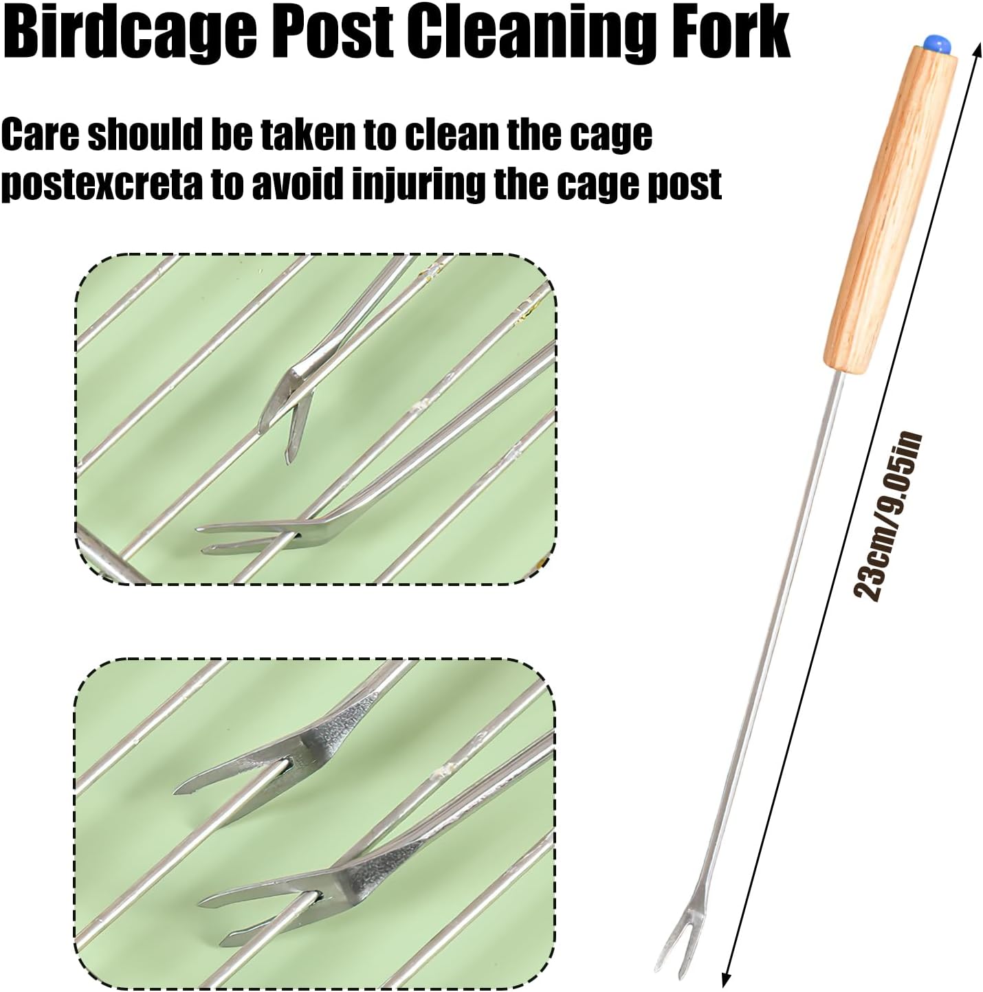 5 Pcs Bird Cage Cleaner Set,Stainless Steel Poop Remover Bird Cage Accessories,Bird Cages Cleaning Brush & Scraper,Cleaning fork & shovel,Mini Dustpan and Broom Set,for Small Animal Cages Clean - Happypetzone.online - Image 2