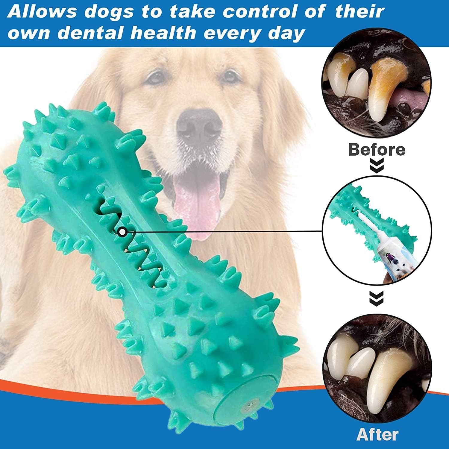 Toothbrush Dog Chew Toy, Stick Bone for Dog Teeth Cleaning, Tooth Brushing, Teething Chew Toys, Dental Oral Care for Small, Medium and Large Dogs(Blue) - Happypetzone.online - Image 4