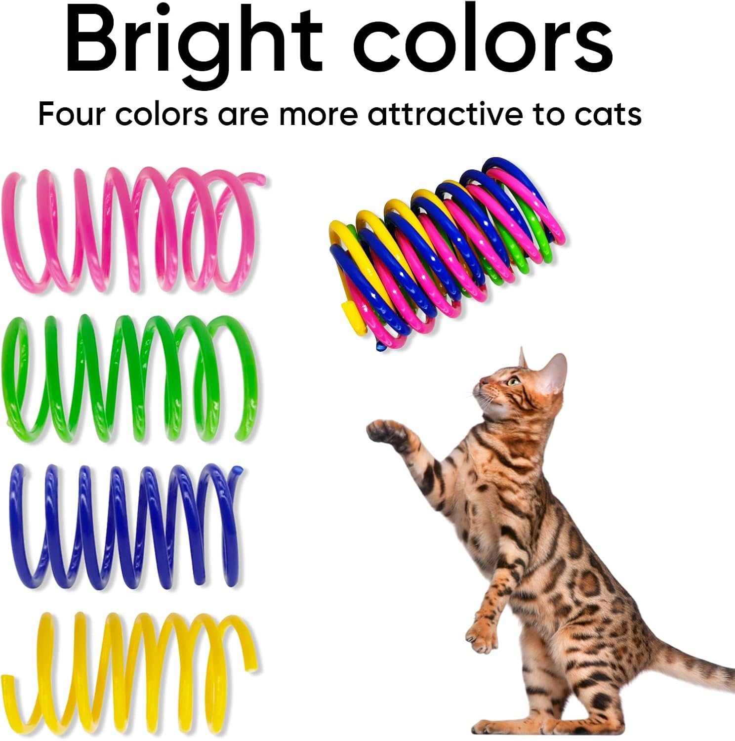 Cat Toys for Indoor Cats, 30 Pack Interactive Cat Spring Toys, Durable Colorful Plastic Spiral Springs for Kitten Hunt, Swat and Bite, Bulk Cat Toys - Happypetzone.online - Image 3