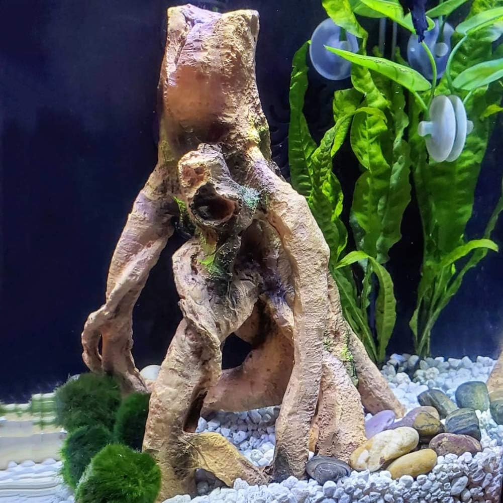 SLOCME Aquarium Resin Wood Trunk Ornament - Lifelike Driftwood Decor,Betta Fish or Other Pets Can Swim Through The Branches - Happypetzone.online - Image 2