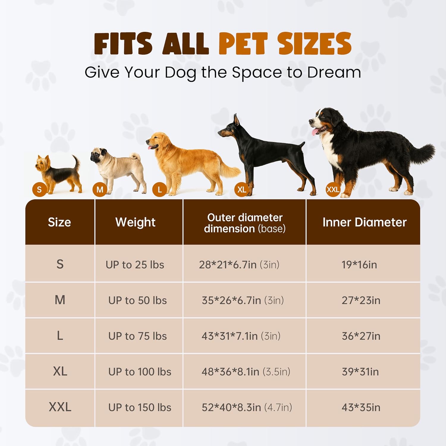 Orthopedic Dog Bed for Extra Large Dogs, XXL 52 Inches Oval Pet Bed with Memory Foam, Removable Washable Cover, Bolstered Sides, Non-Slip Bottom, Designed for Senior Dogs, Camel - Happypetzone.online - Image 2