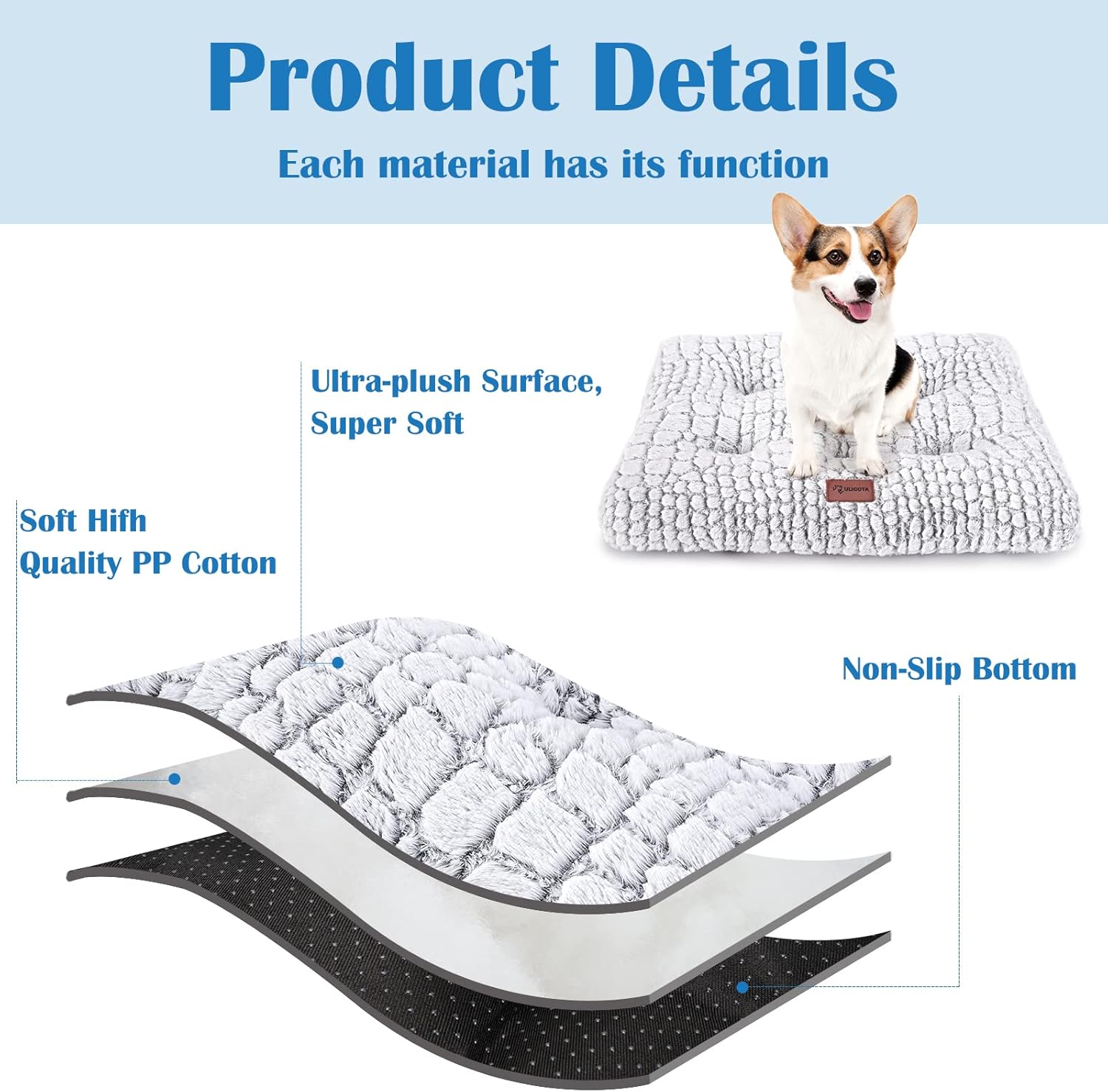 Dog Bed Crate Pad Plush Dog Crate Mat for Small Medium Large Dogs Soft Dog Bed Anti Slip Fulffy Comfy Kennel Pad - Happypetzone.online - Image 3