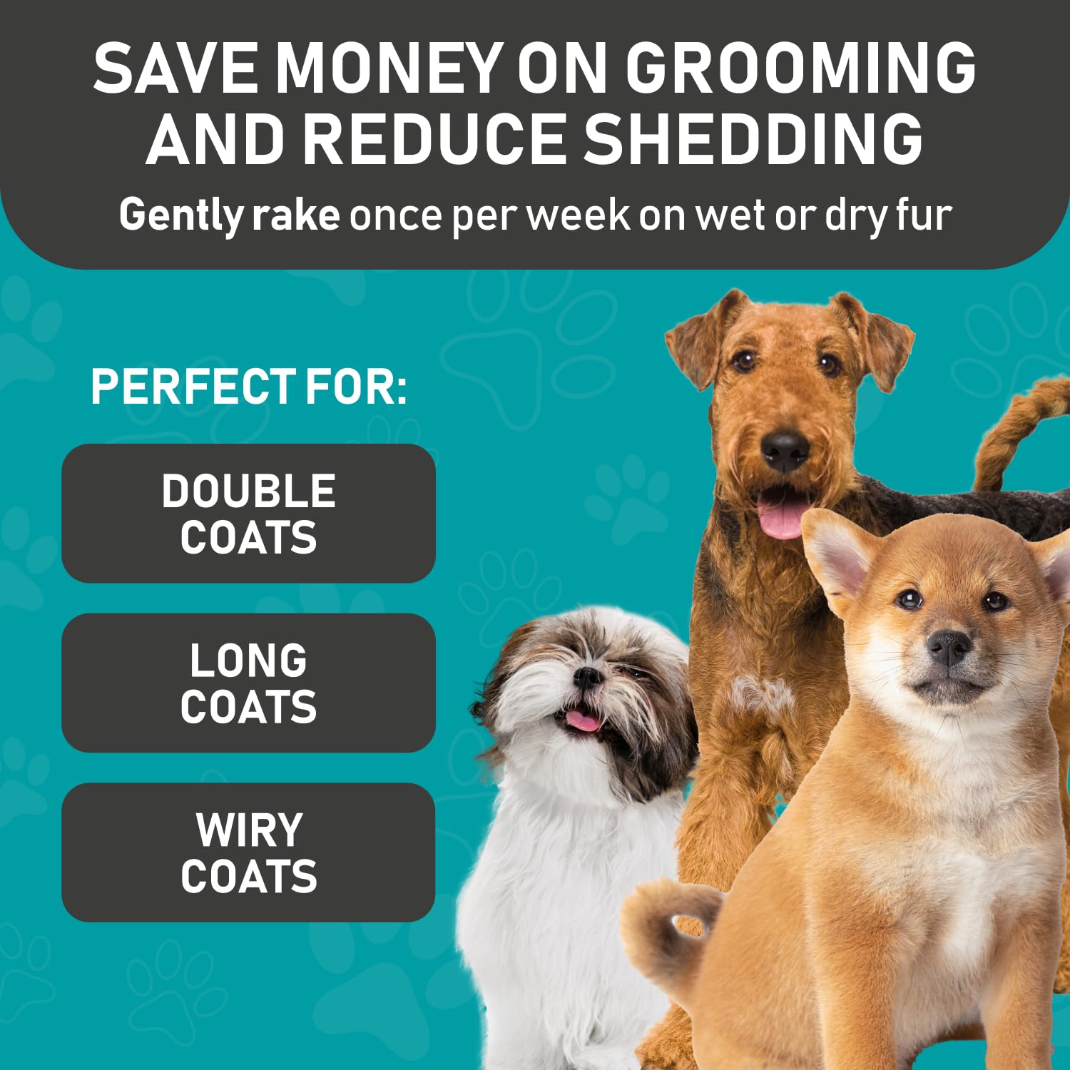 Maxpower Planet Pet Grooming Brush and 2X Grooming Gloves Combo - Double Sided Dematting, Deshedding Undercoat Rake for Dogs and Cats - Reduce Shedding Easily - Blue - Happypetzone.online - Image 6