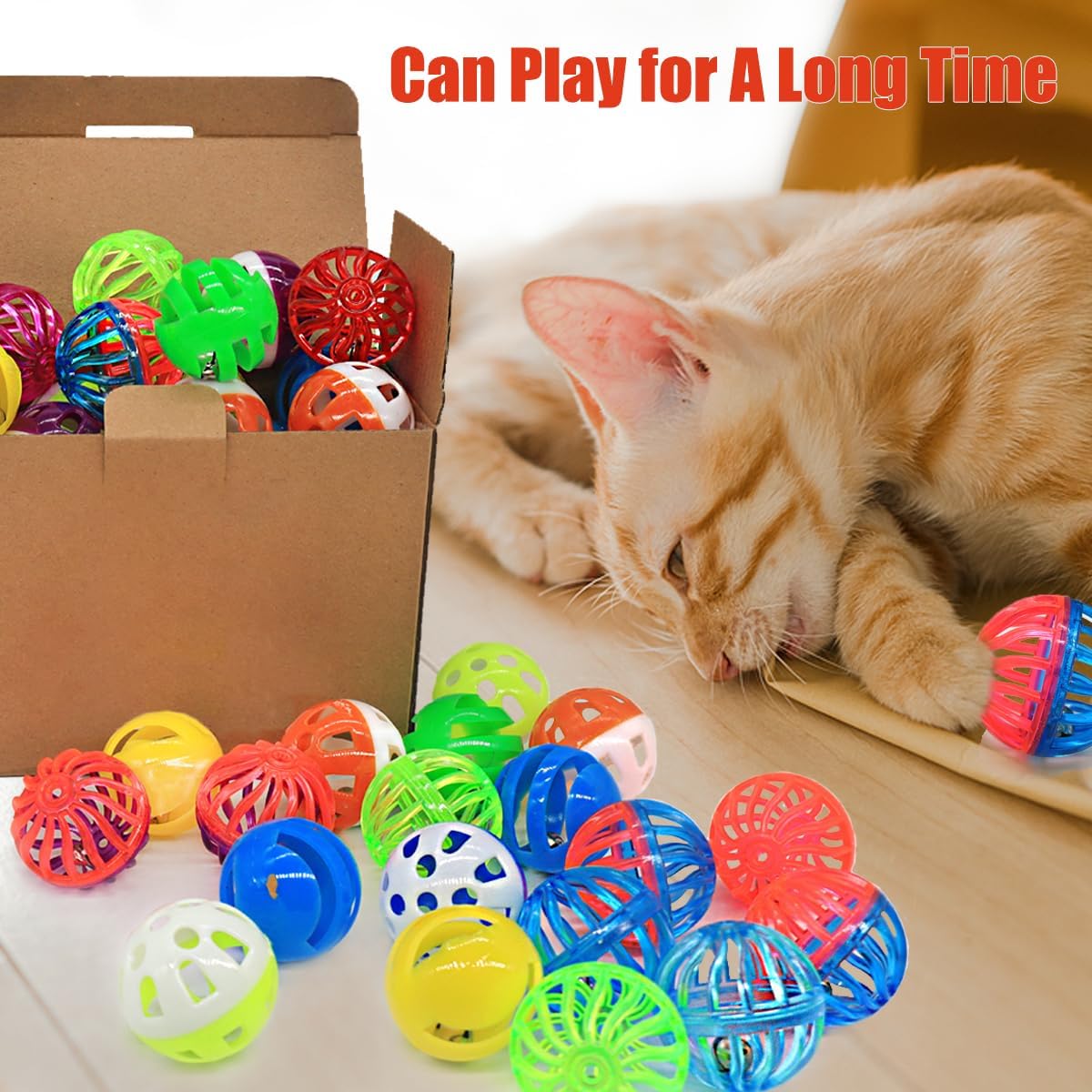 Cat Jingle Balls Toys, 24 Pcs Bell Balls Cat Toys, Lightweight, Interactive, Assorted Colors Ball Toy for Kitten Training and Play - Happypetzone.online - Image 6