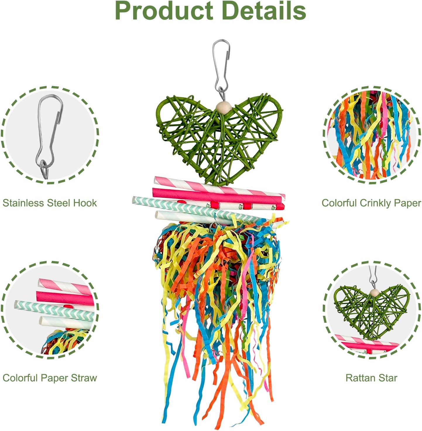 Bird Toys, 3PCS Natural Corn Cob Bird chew Toys Bird Foraging Toys for Small Medium Parrots, Conures, Cockatiel, Lovebird Cockatiel - Happypetzone.online - Image 4