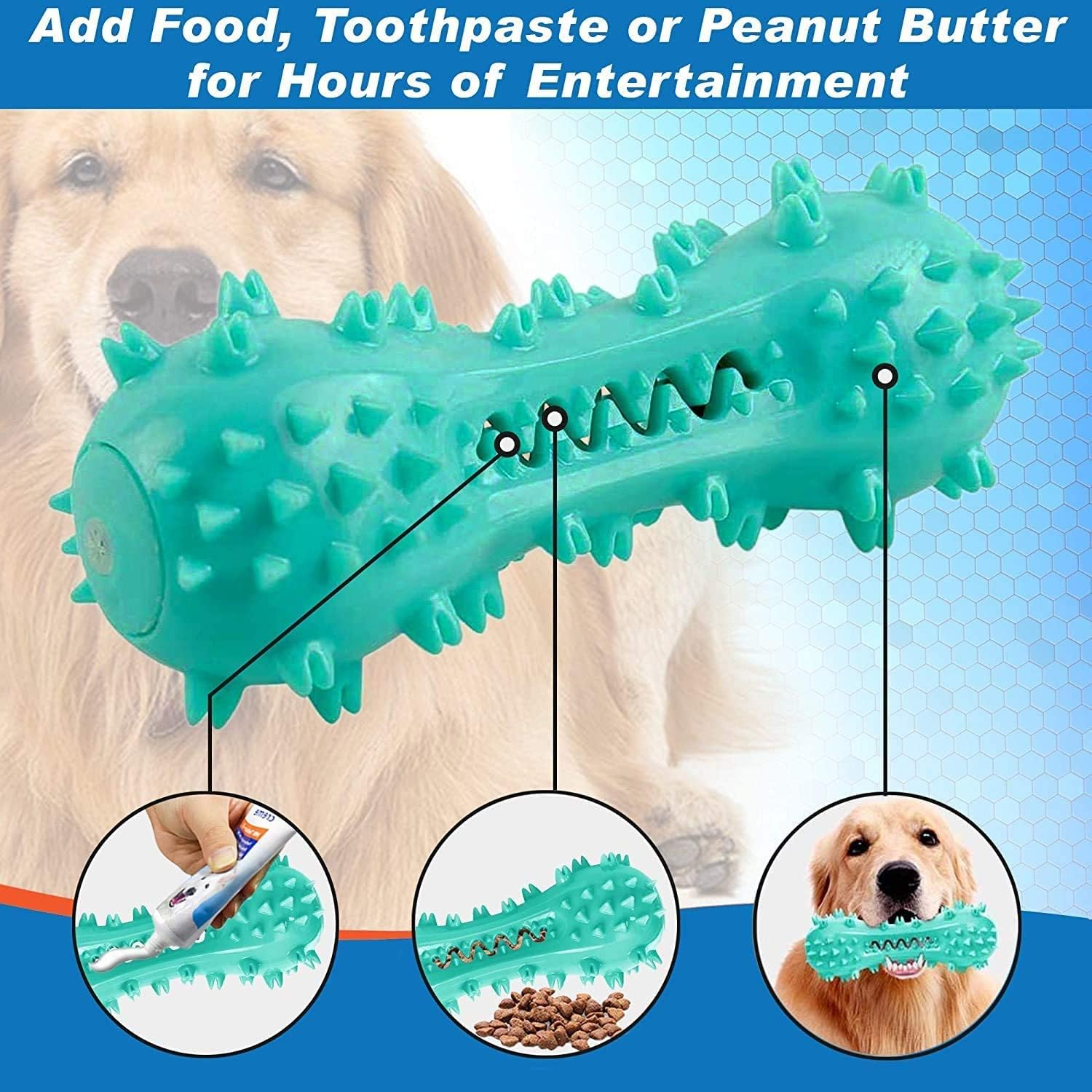 Toothbrush Dog Chew Toy, Stick Bone for Dog Teeth Cleaning, Tooth Brushing, Teething Chew Toys, Dental Oral Care for Small, Medium and Large Dogs(Blue) - Happypetzone.online - Image 5