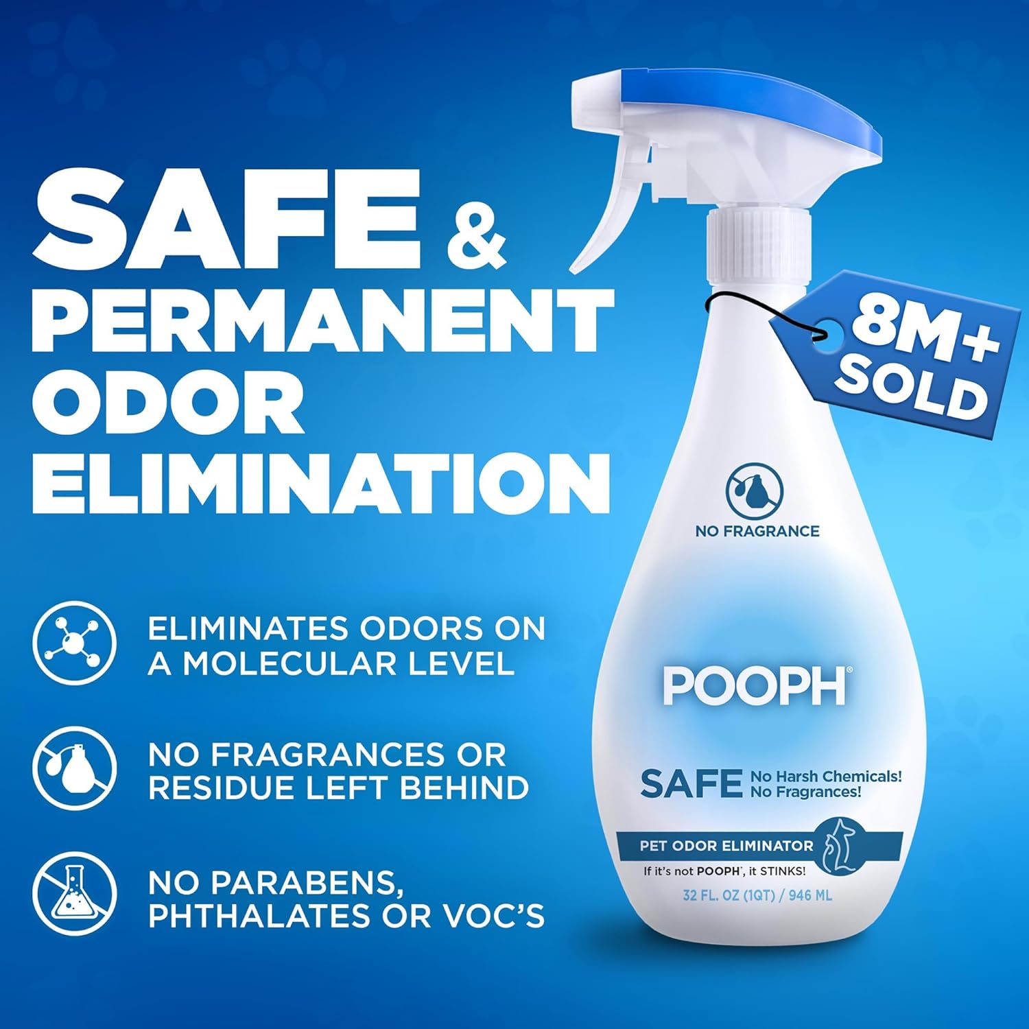 POOPH Pet Odor Eliminator Spray 32oz 2 Pack Fragrance Free Odor Remover for Dogs and Cats Urine Poop Pee Deodorizer for Carpet Furniture and Litter Box - Happypetzone.online - Image 2