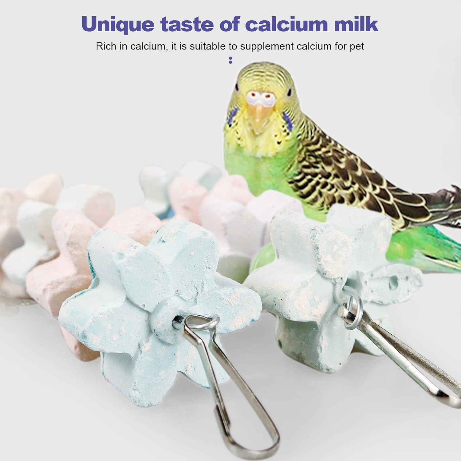 3Packs Parrot Chewing Toy Beak Trimmer Calcium Stone with BellParrot for Cockatiel Conure African Grey Amazon Parrots Parakeet Cockatiel Bird (Style-2) - Happypetzone.online - Image 4