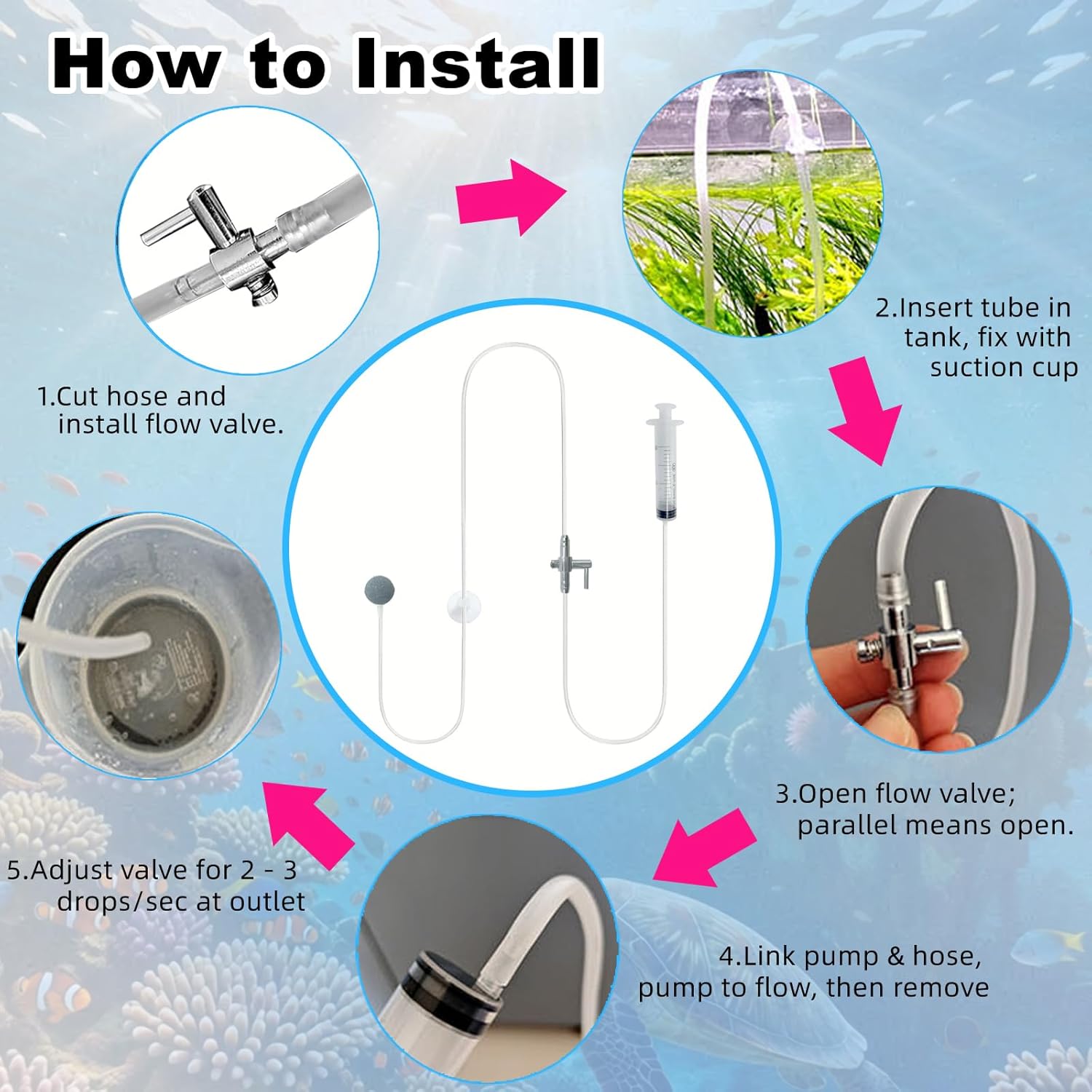 Drip Acclimation Kit for Aquarium, Adjustable Precision Slow Drip System to Reduce Stress, Prevent Osmotic Shock, Safe Acclimation for Shrimp, Fish - Happypetzone.online - Image 4