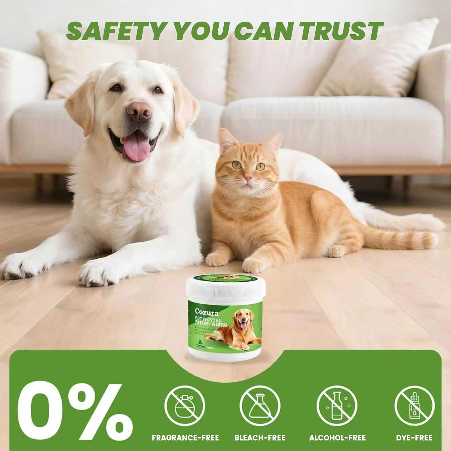 Dog Dental Wipes for Teeth Cleaning - Removes Plaque & Tartar, Effective Toothbrush & Toothpaste Alternative Kit Finger Pet Dental Care Pads, Fresh Breath for Dogs & Cats - 60ct, Unscented - Happypetzone.online - Image 5