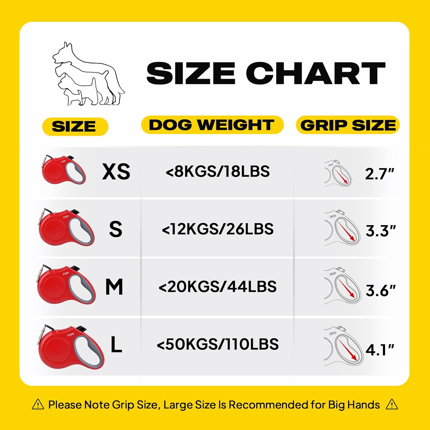 Fida Retractable Dog Leash, 16 ft Dog Walking Leash for Small Dogs up to 26lbs, Tangle Free, Red - Happypetzone.online - Image 7