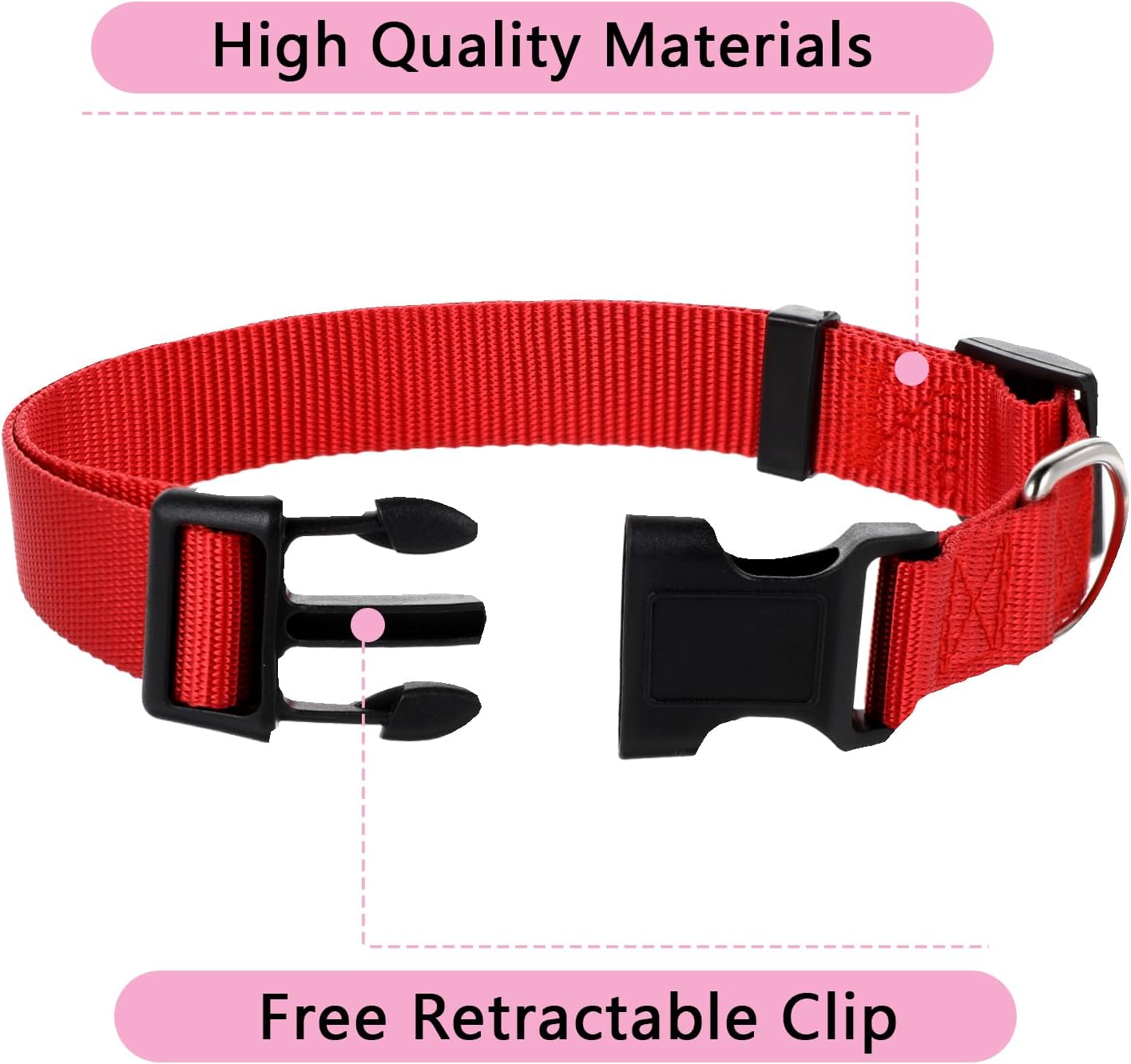 20 Pcs Adjustable Dog Collar 10 Colors Nylon Pet Collar Soft Neoprene Padded Collar with Buckle Heavy Duty Medium Dog Collars for Medium Dogs(Dark Color, Large) - Happypetzone.online - Image 5