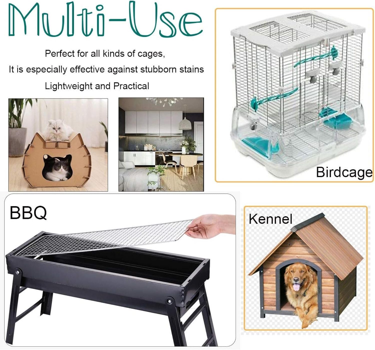 QBLEEV Bird Cage Cleaner, Bird Cage Cleaning Brushes, Multi-Function Stainless Steel Triangle Bird Cage Brush Set, Birdcage Cleaner Poop Off Scrub Brush Kit for Cleaning Bird Cage Perch Kennel - Happypetzone.online - Image 6