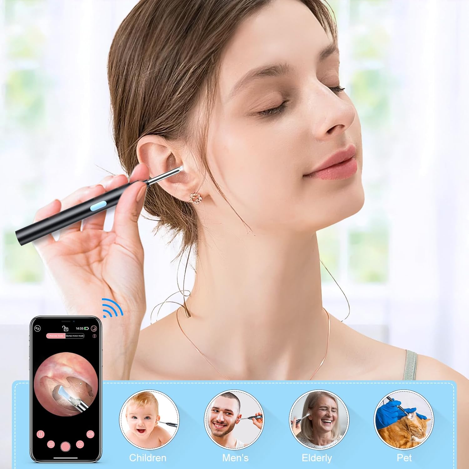 2 in 1 Ear Wax Removal Tool kit,Ear Cleaner Kit,Ear Flushing Kit for Adults Dog Cat Ear Cleaning Kit,Ear Irrigation Kit Ear Cleaner with Camera - Happypetzone.online - Image 5