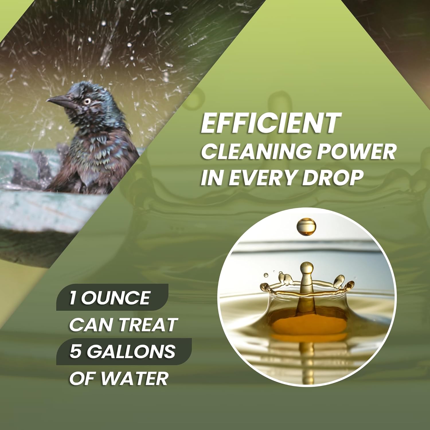 16oz Bird Bath Cleaner, Cleans 80 Gallons of Water, Ideal Fountain Cleaner Safe for Birds, Bird Bath Fountains Clarifier, Liquid Birdbath and Fountain Maintenance, Promotes Clean & Clear Water - Happypetzone.online - Image 4