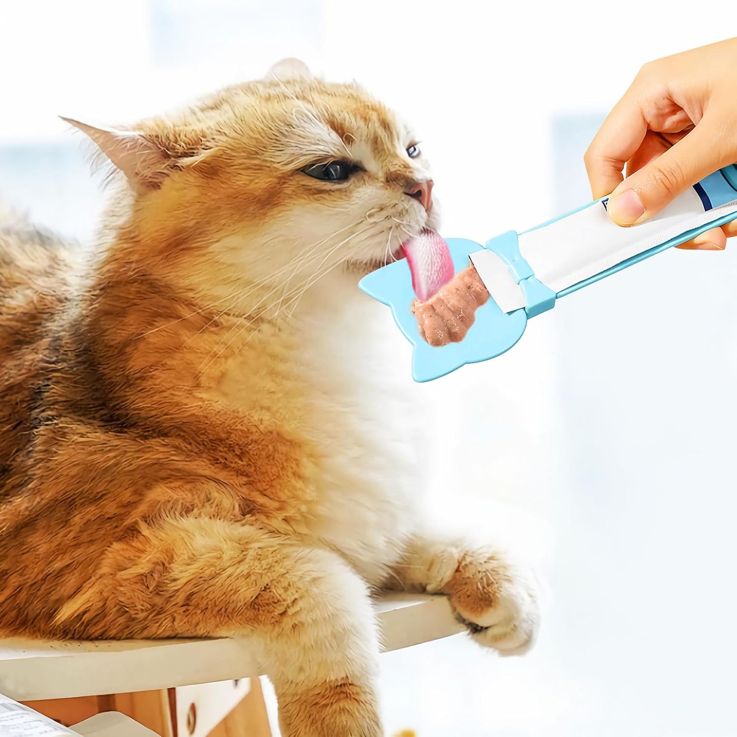 Aerbee 4PCS Cat Strip Feeder Spoons, Sliding Pet Treat Spoon Squeeze, Lickable Squeezable Creamy Treat, Wet Treats Dispenser, Cat Treat Spoon Squeeze, Fun Feeding for Pets, Beige/Blue/Purple/Pink - Happypetzone.online - Image 5