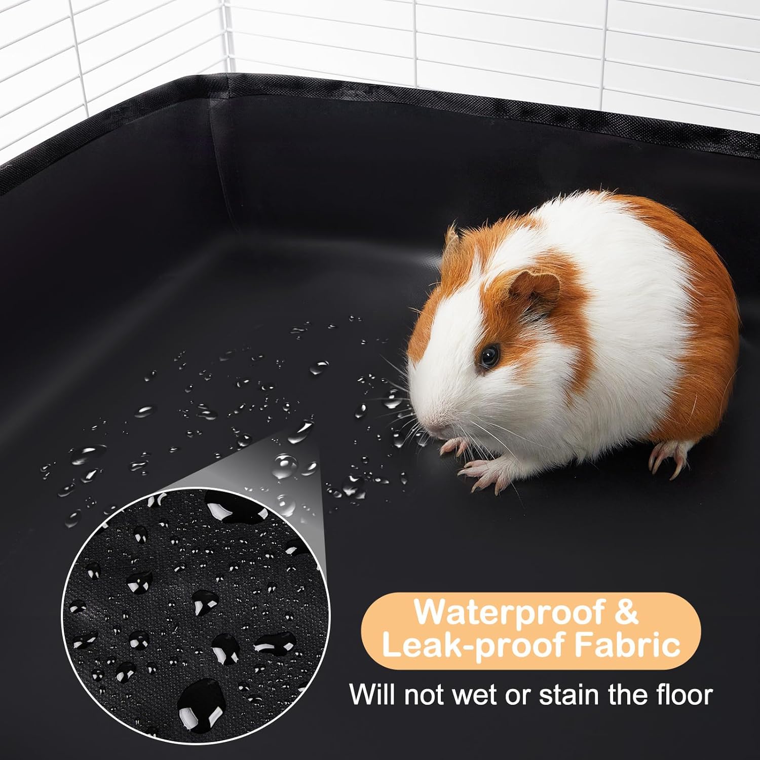 Glittme Guinea Pig Cage Liner, Waterproof Liner for Guinea Pigs, Guinea Pig Bedding with Tarp Bottom for Grid Cage, Cage Liners for Guinea Pig, Bunny, Hamster, Rabbit,Not Include Cage,47 * 24 inches - Happypetzone.online - Image 3