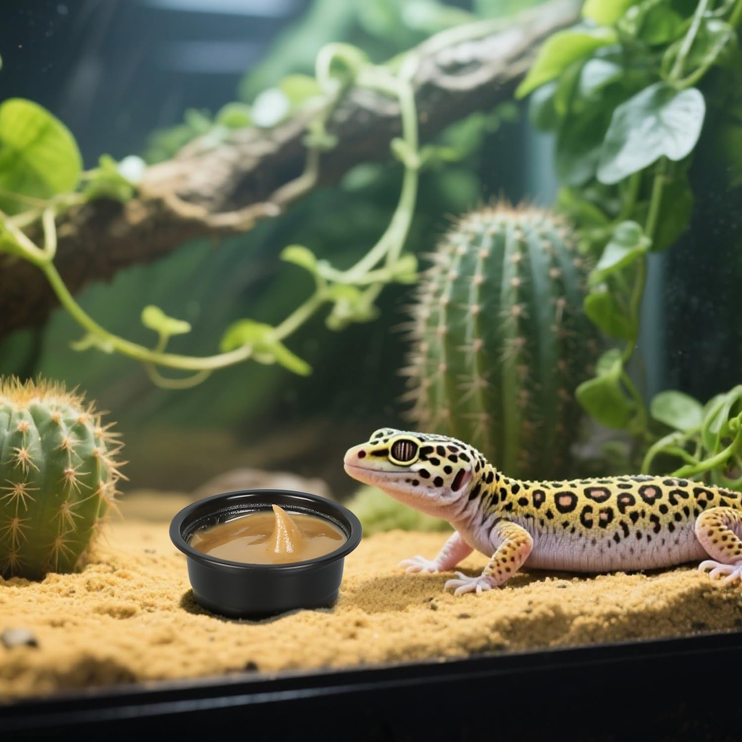Plastic Gecko Feeding Cups, 0.5 oz Small Terrarium Bowls Reptiles Food Water Feeder Ledge Cups for Lizars,Bearded Dragon,Snake,Frogs (100Pack Black) - Happypetzone.online - Image 7