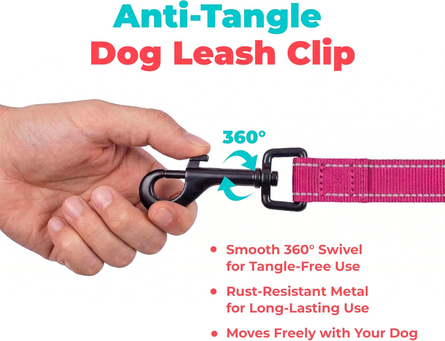 Best Pet Supplies Voyager Reflective Dog Leash or Collar with Neoprene Handle, for Small, Medium, and Large Breed Puppies, Cute and Heavy Duty for Walking, Running and Training - Fuchsia (Leash), S - Happypetzone.online - Image 7