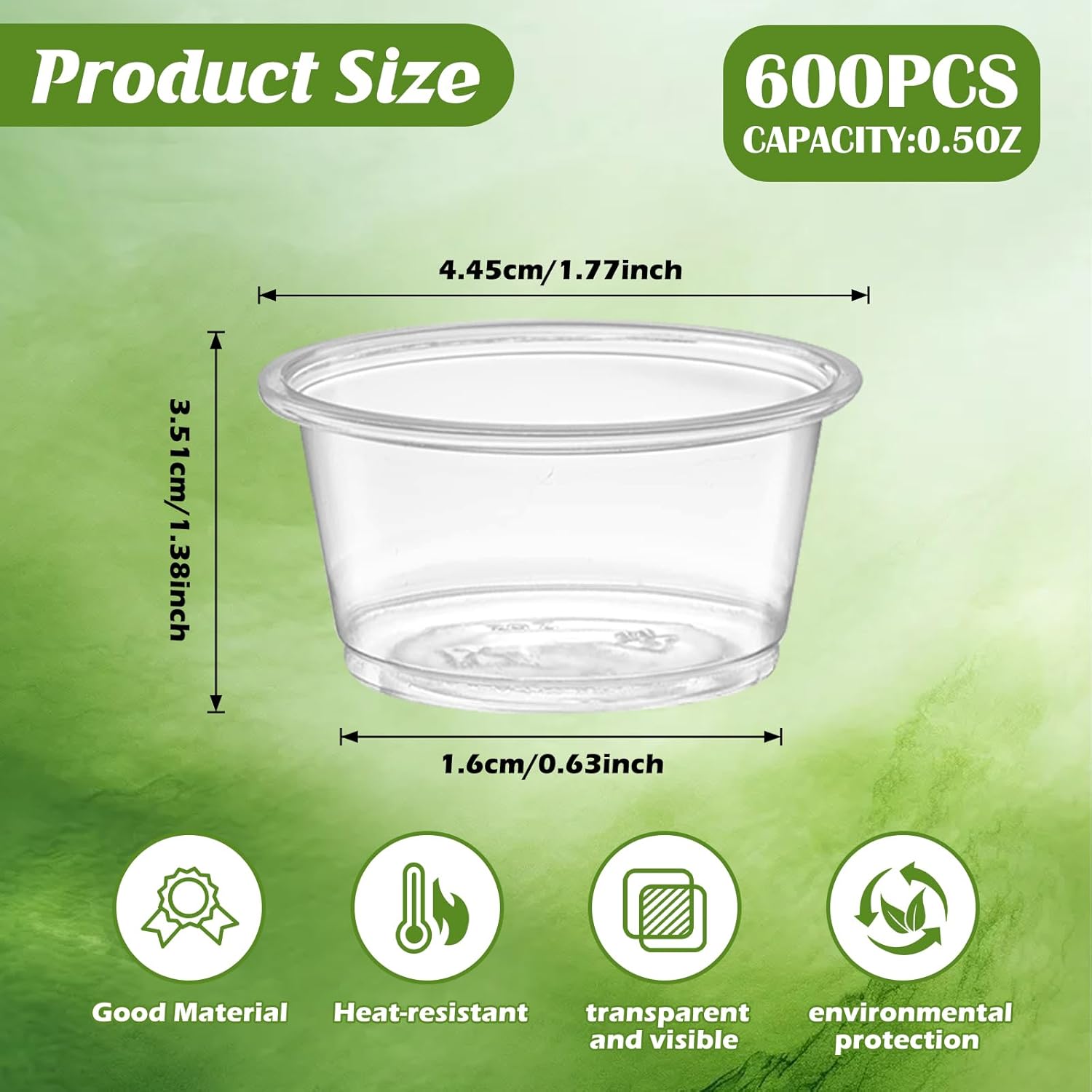 600PCS 0.5oz Gecko Food Cups | Durable Plastic Leak-Proof Reptile Feeder Cups - for Geckos, Lizards & Small Pets | Multi-Purpose for Terrarium Daily Feeding(0.5oz) - Happypetzone.online - Image 2