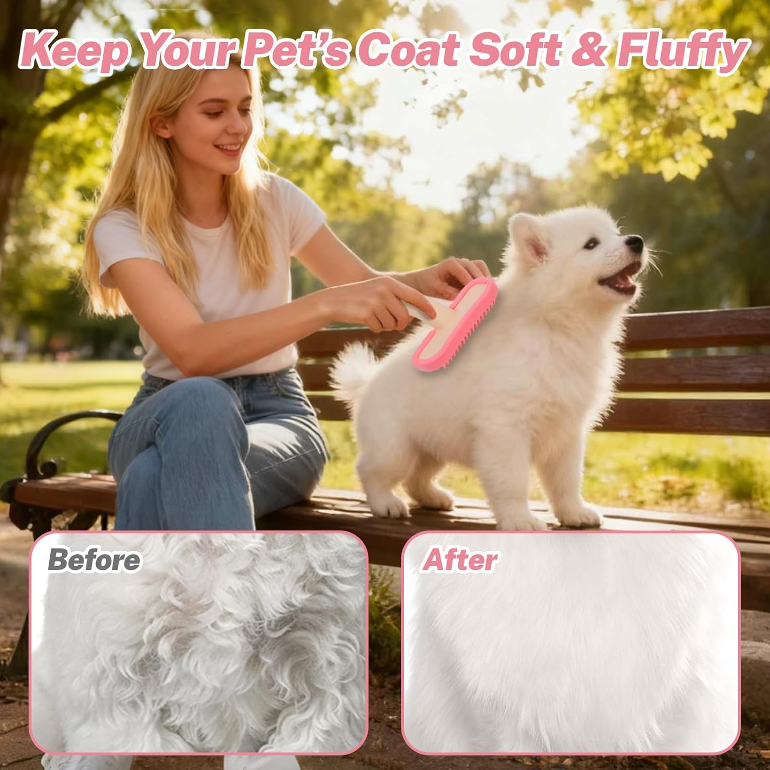 Bunny Brush, Soft Silicone Small Animal Brush, Short Hair Dog Brush - Removes Loose Fur, Detangles & Massages for Rabbits, Chinchillas, Kittens & Puppies During Shedding Season or Bath Time - Happypetzone.online - Image 4