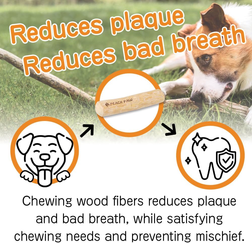Peach Paw Coffee Wood Chew Dog Toy – Natural Coffee Tree Wood Stick for Dogs, Stress Relief, Large Dogs (L) - Happypetzone.online - Image 7