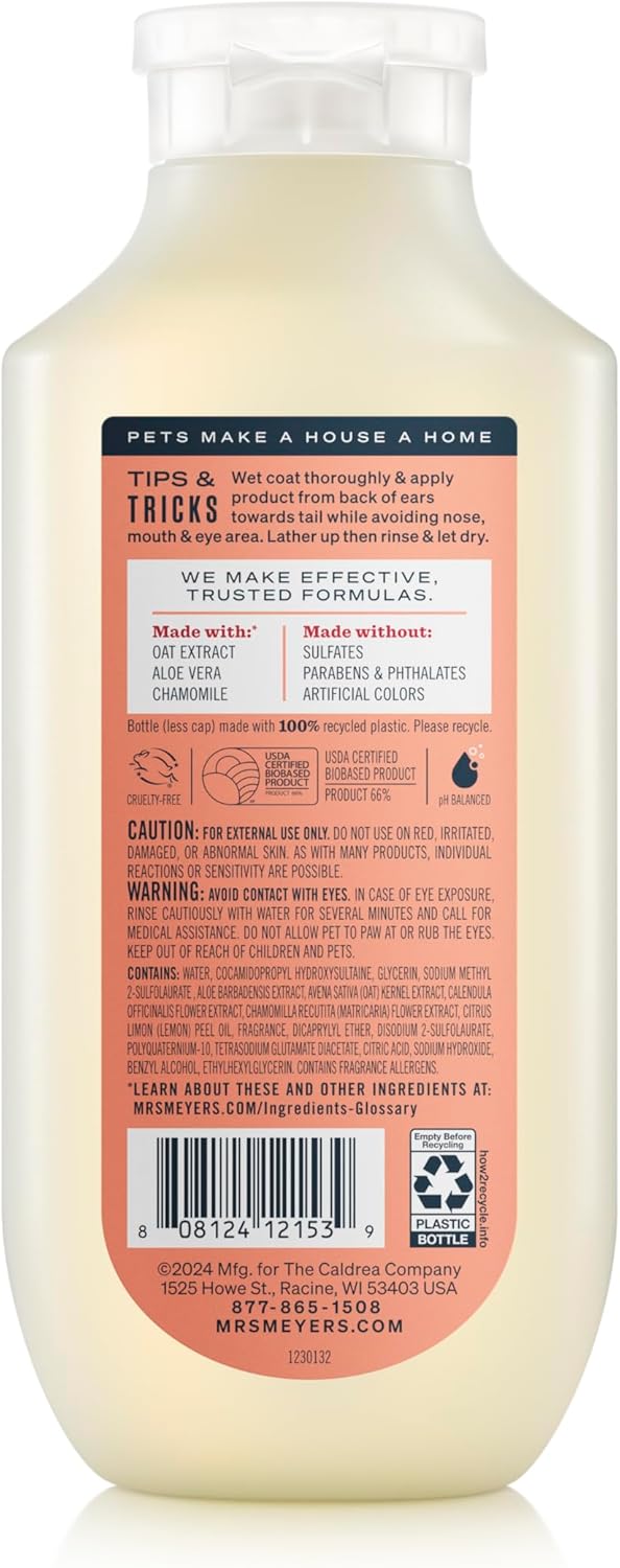 MRS. MEYER'S Clean Day 3 in 1 Dog Shampoo, White Peach Scent, 14oz - Happypetzone.online - Image 2