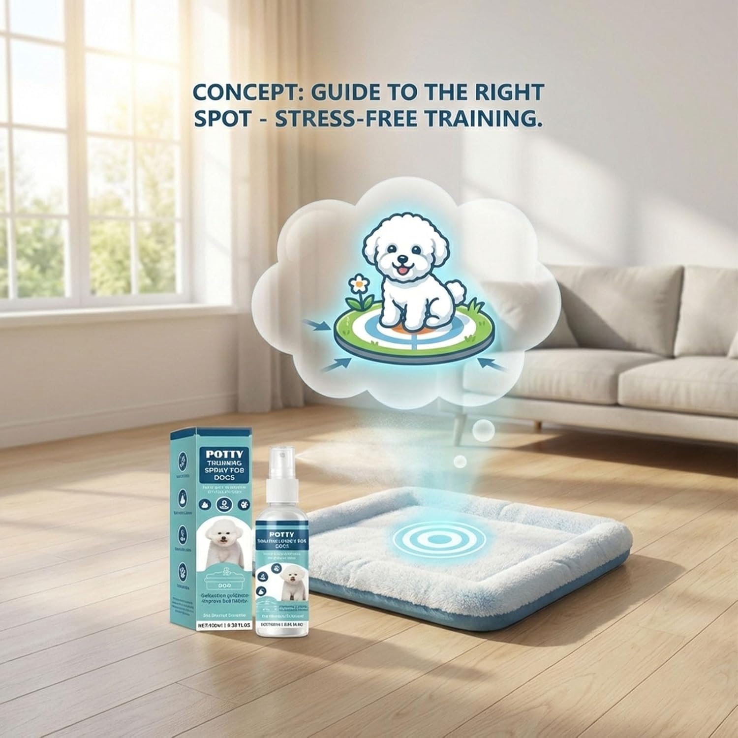 Dog Potty Training Spray - Fragrance-Free Alcohol-Free, Indoor & Outdoor Puppy Toilet Training Aid for All Ages & Breeds, 3.38 Fl Oz - Happypetzone.online - Image 7