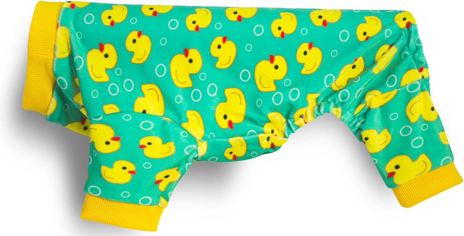 Paiaite Dog Pajamas Onesie: Comfortable Four-Legged Apparel for Small, Medium, & Large Dogs, Polyester Material for Comfort, Wrinkle Resistance, Moisture Wicking, and Stretchiness Yellow Duck S - Happypetzone.online - Image 2