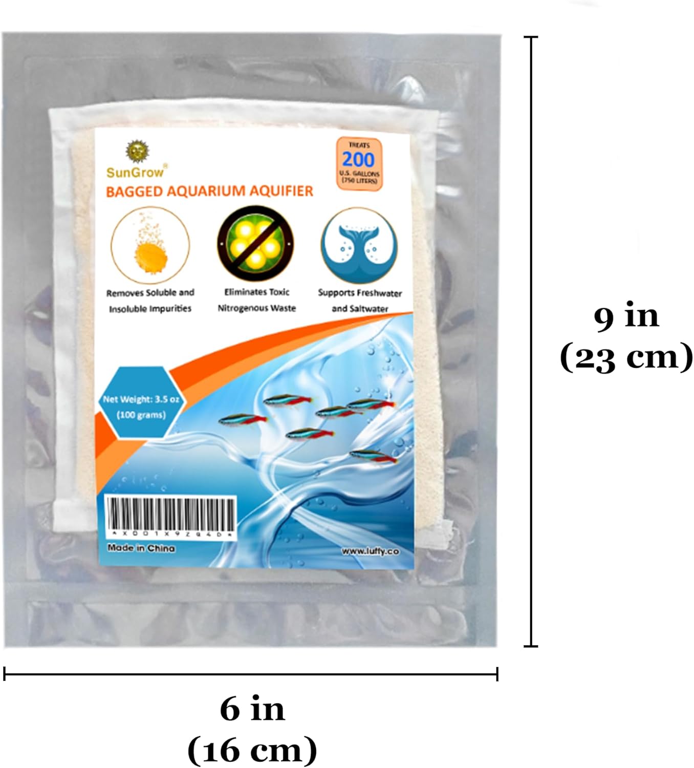 SunGrow Aquarium Resin Filter Media – Remove Ammonia, Nitrite & Nitrate Clear Brown Water from Indian Almond Leaves & Driftwood, for Freshwater & Saltwater Fish Tanks, Fine Mesh Bag Included - Happypetzone.online - Image 5