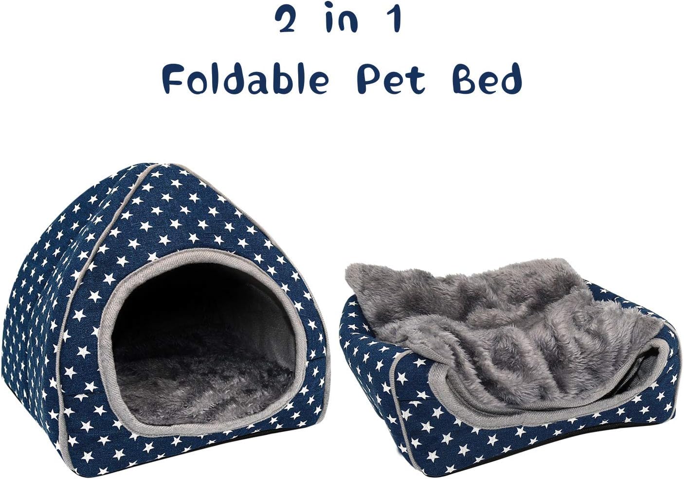BWOGUE Guinea Pig House Bed Cozy Hamster Cave Large Hideout for Dwarf Rabbits Hedgehog Bearded Dragon Winter Nest Hamster Cage Accessories - Happypetzone.online - Image 5