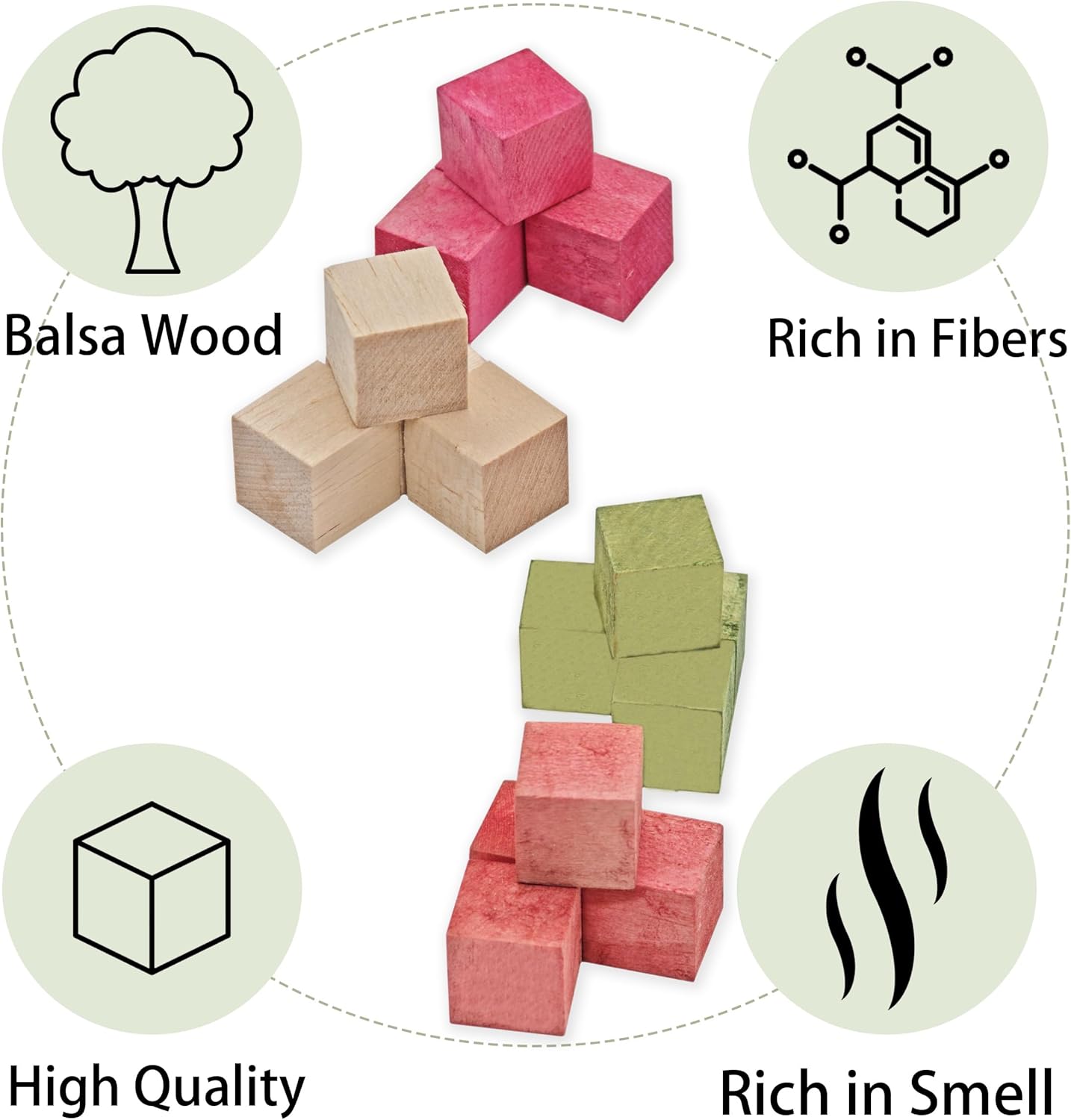 Fruit-Infused Balsa Wood Chew Toys, 16PCS Strawberry Orange and Pitaya Molar Blocks for Rabbits, Guinea Pigs and Chinchillas, 1.6 Inch Large Natural Small Animal Teeth Grinding Treats - Happypetzone.online - Image 4