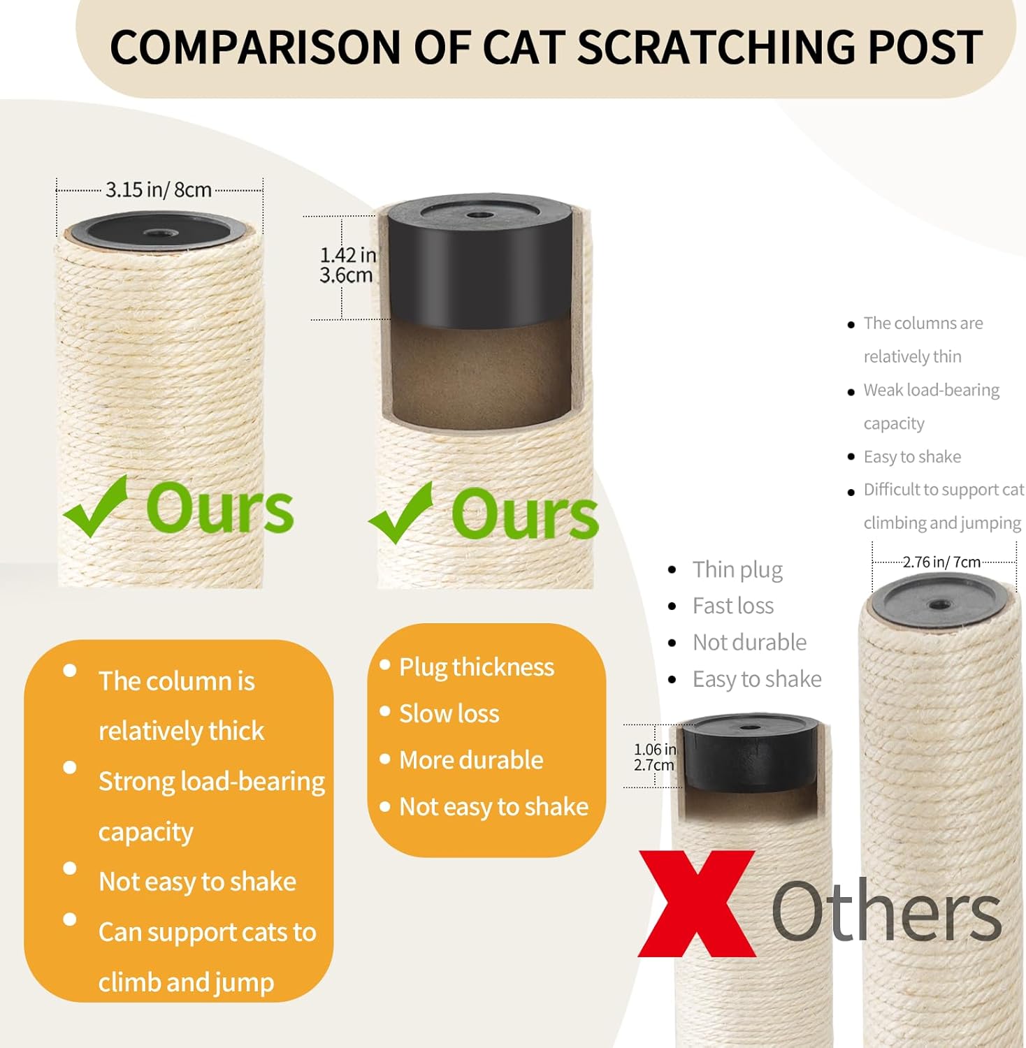 59" Big Modern Cat Tree Tower, Cat Tower Sisal-Covered Scratching Posts for Indoor Cats, Oak Wood Cat Tree for Large Cats, Multi-Level Cat Condo with Space Capsule Nest, Cat Furniture Activity Centre - Happypetzone.online - Image 8