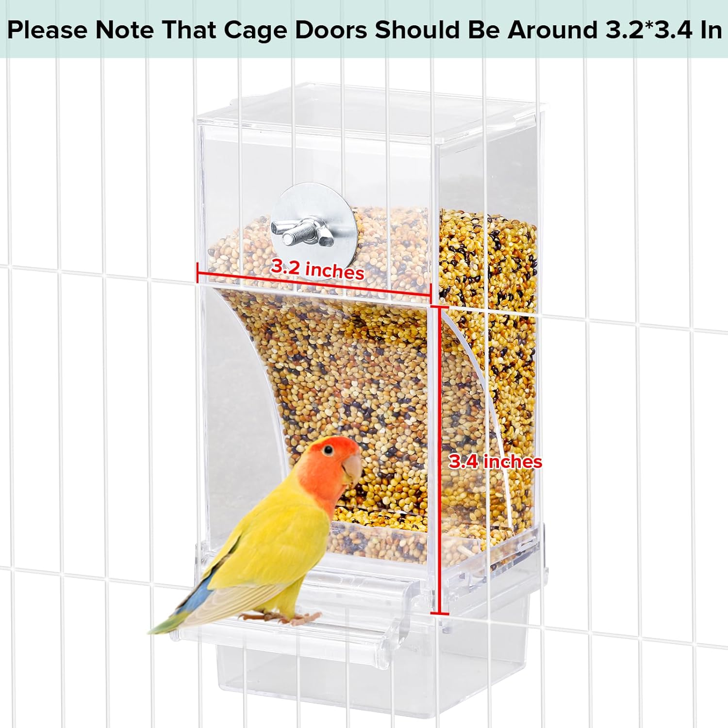lemtrflo No Mess Bird Feeder Water Dispenser Set, Bird Feeder for Cage, Cage Accessories for Cockatiels, Finches, Budgies and Canaries - Happypetzone.online - Image 7