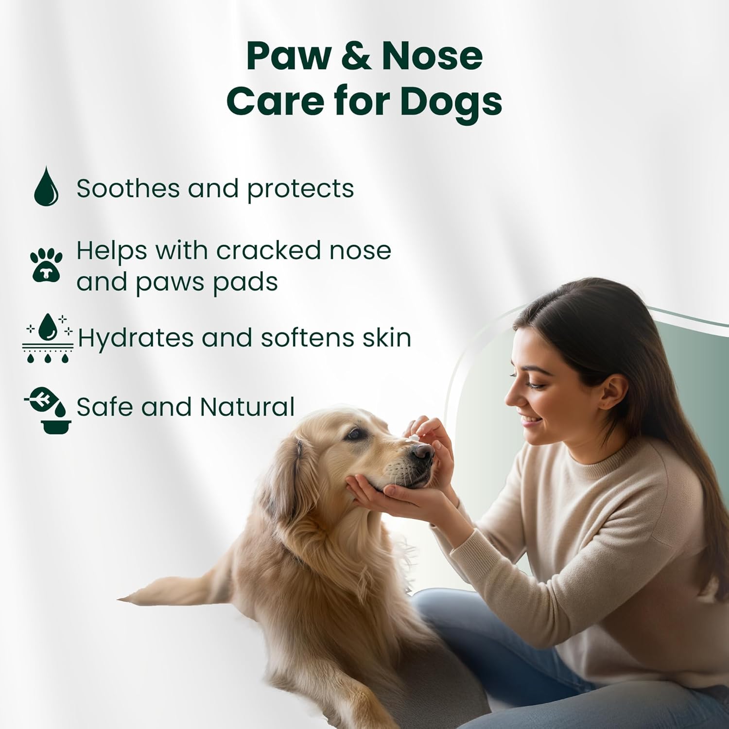 Bio PetActive Paw & Nose Balm for Dogs - 100% Natural Lick-Safe Moisturizing Balm with Vitamin E-Rich Olive Oil, Calendula & Beeswax - Helps Protect, Heal & Soothe Dry Cracked Paws & Nose - 1.75 oz - Happypetzone.online - Image 2