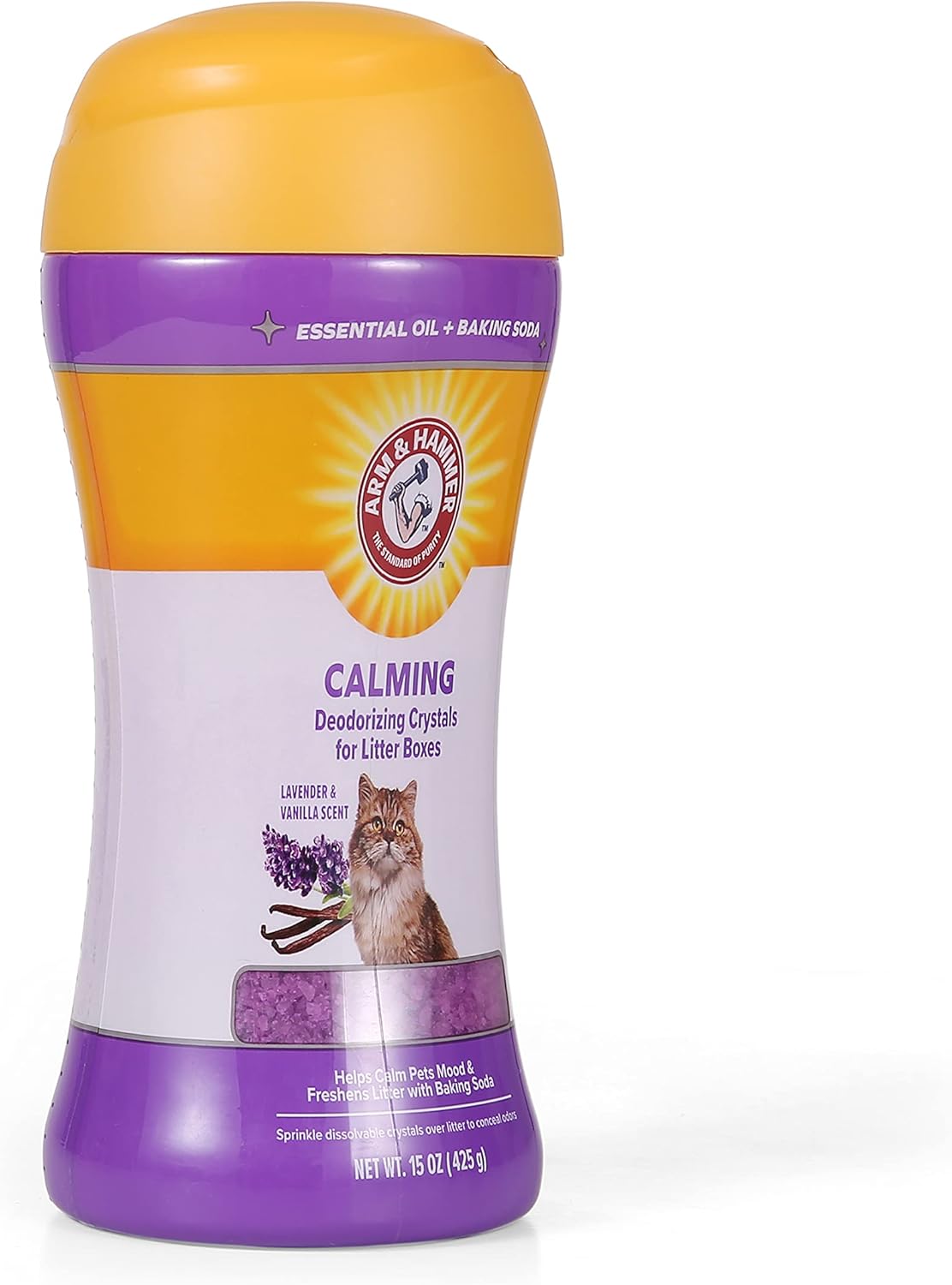 Arm & Hammer Cat Litter Deodorizing Crystals with Baking Soda, Odor Neutralizer, Dissolving Litter Box Deodorizer for Cat Odor Control, Lavender and Vanilla Scent, 15 Oz - Happypetzone.online - Image 6
