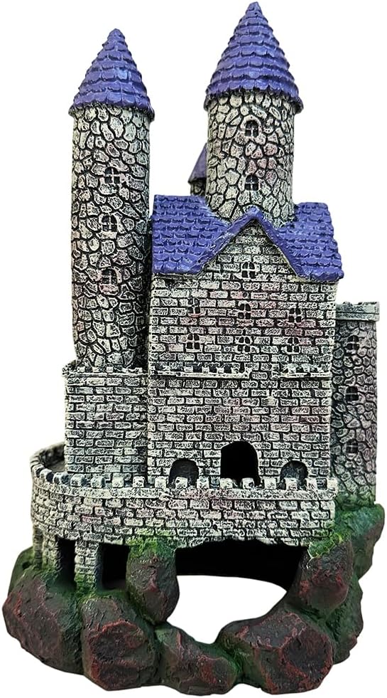 SLOCME Aquarium Middle Ages Resin Castle Decorations - Fish Tank Gothic Castle Hiding Cave Ornament - Happypetzone.online - Image 5