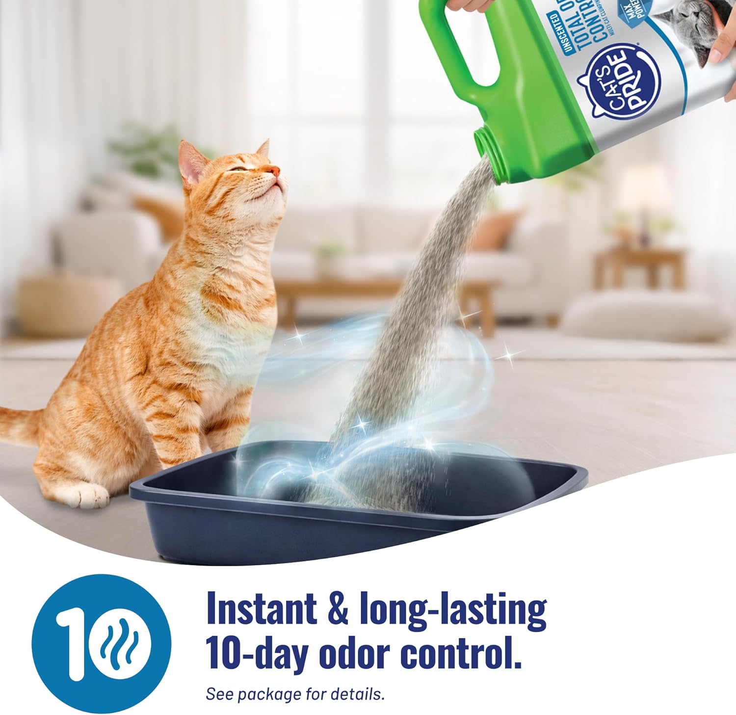 Cat's Pride Max Power: Total Odor Control - Up to 10 Days of Powerful Odor Control - Strong Clumping - Hypoallergenic - 99% Dust Free - Multi-Cat Litter, Unscented, 15 Pounds - Happypetzone.online - Image 5
