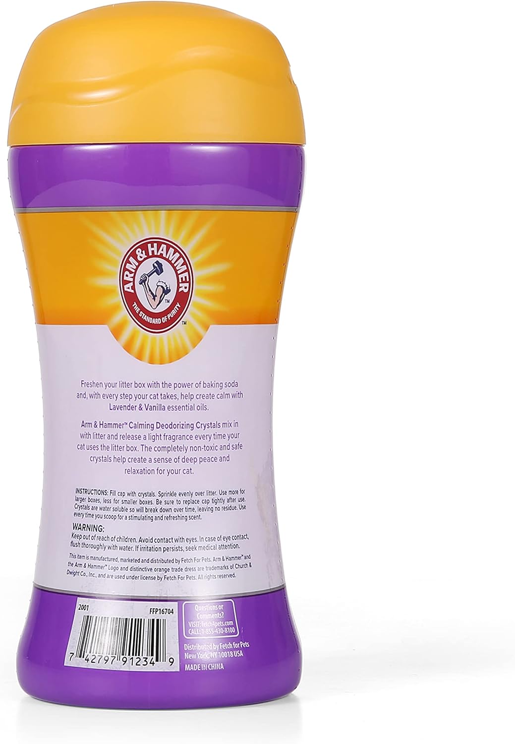 Arm & Hammer Cat Litter Deodorizing Crystals with Baking Soda, Odor Neutralizer, Dissolving Litter Box Deodorizer for Cat Odor Control, Lavender and Vanilla Scent, 15 Oz - Happypetzone.online - Image 7