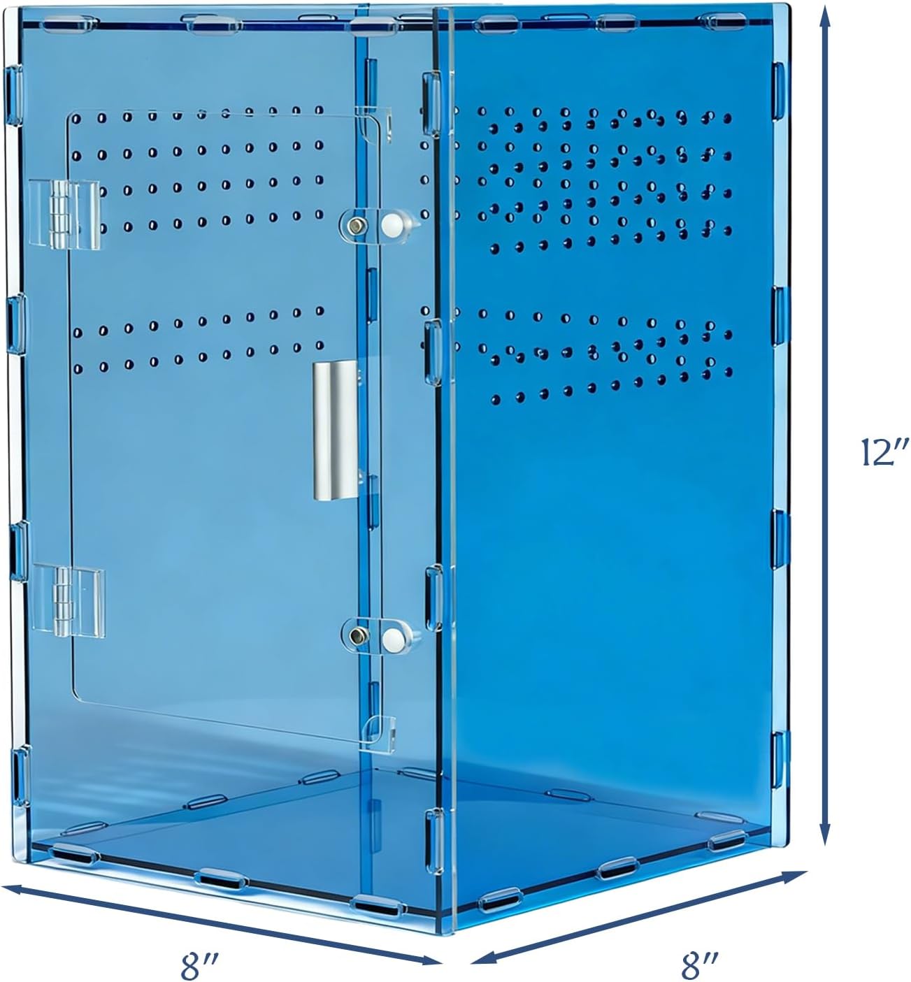 8x8x12 Acrylic Reptile Tank – Cyberpunk Blue Reptile Enclosure Terrarium Inspired by New Caledonia Rainforest – Color Habitat for Geckos & Small Reptiles - Happypetzone.online - Image 3