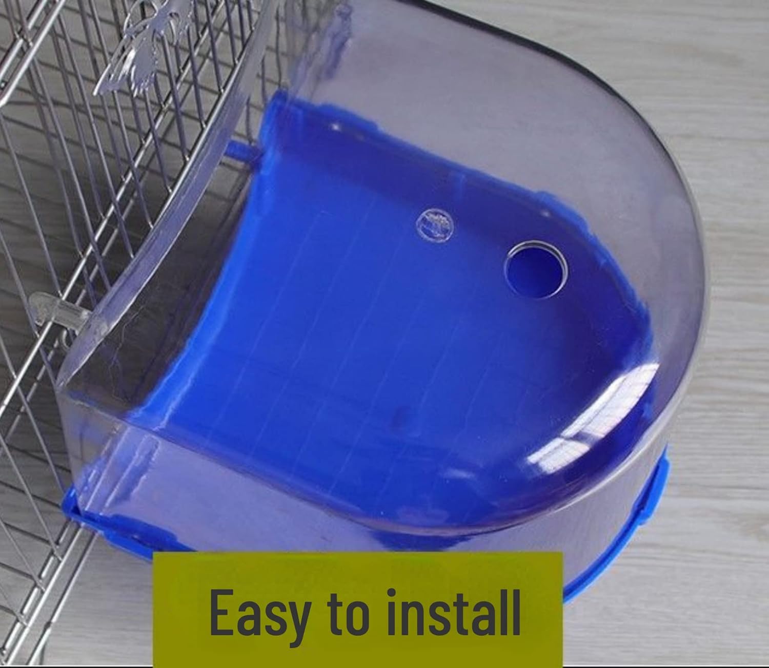 Bird Bath Cage, Cleaning Pet Supplies Bird Bathtub with Hanging Hooks Come with Free Water Injector for Parrots Spacious Parakeets Portable Shower for Most Birdcage Random Color (S for Square cage) - Happypetzone.online - Image 5