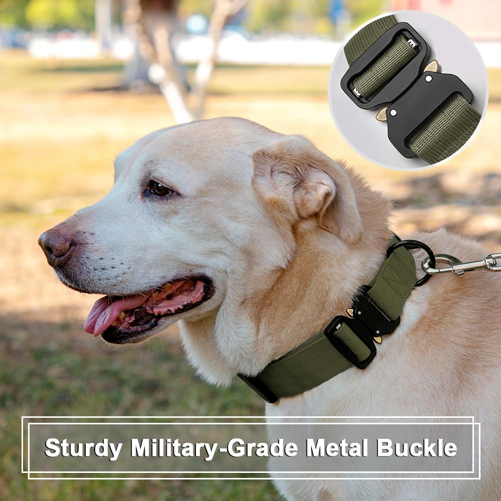 Personalized Tactical Dog Collar with Name and Phone Number, Heavy Duty Nylon Military Dog Collar with Strong Metal Buckle for Medium and Large Dogs - Happypetzone.online - Image 3
