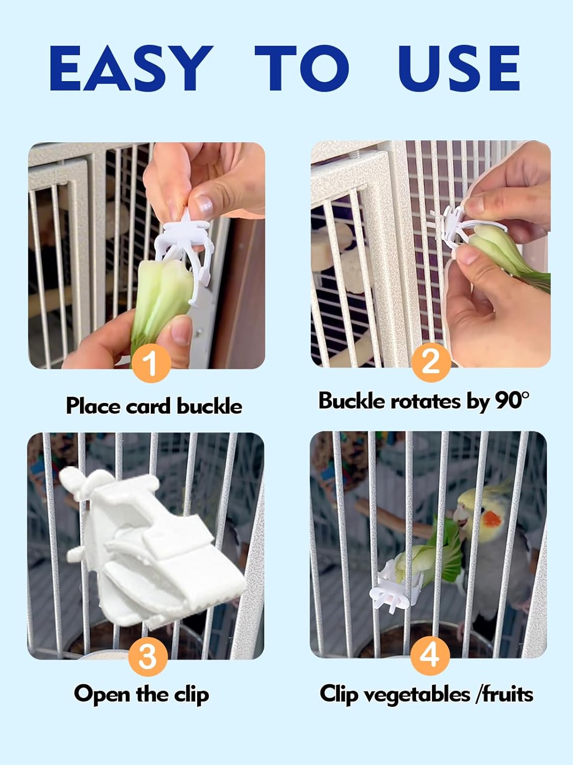 2 Pcs Ceramic Bird Food Bowl Hanging Parrot Food Bowl Pet Bird Bowls Birds Cage Holder for Budgie Finches Lovebirds Parakeet Cockatiels (White) - Happypetzone.online - Image 8